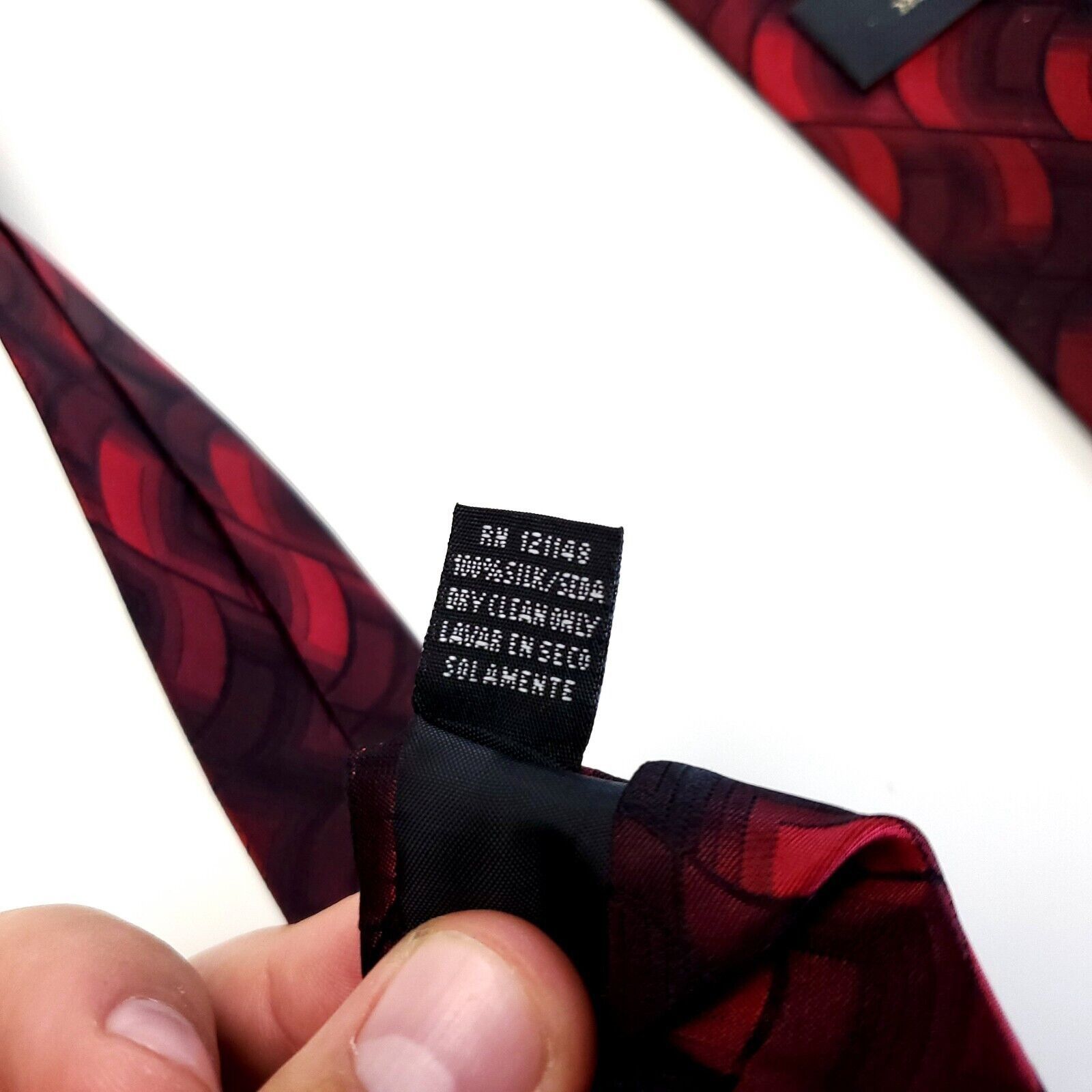 Arrow Arrow Abstract Striped Red Woven Wide Silk Tie Size ONE SIZE - 4 Thumbnail