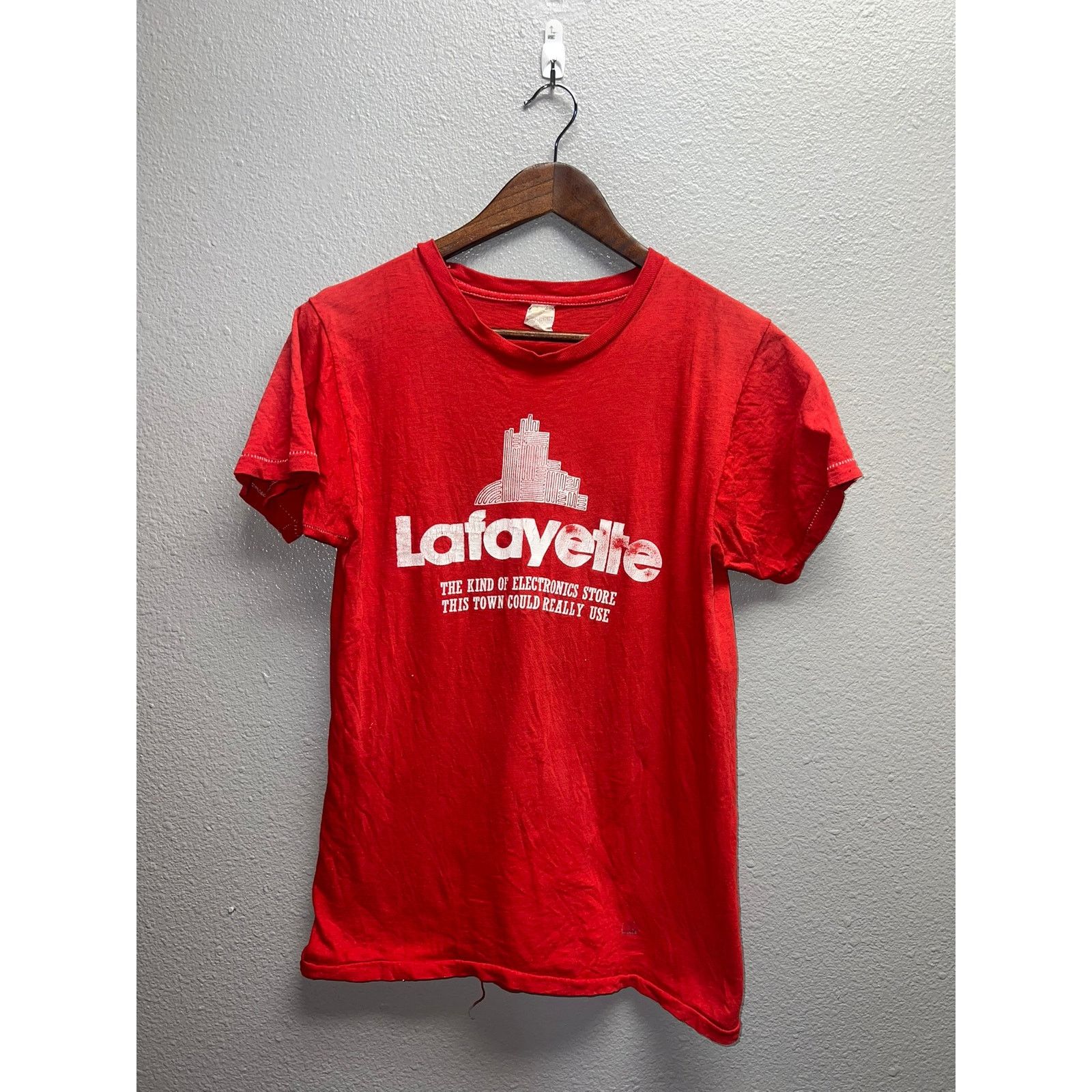 Vintage Vintage Lafayette Electronics Shirt Red 80s 1980s Tee VTG M Size US M / EU 48-50 / 2 - 1 Thumbnail