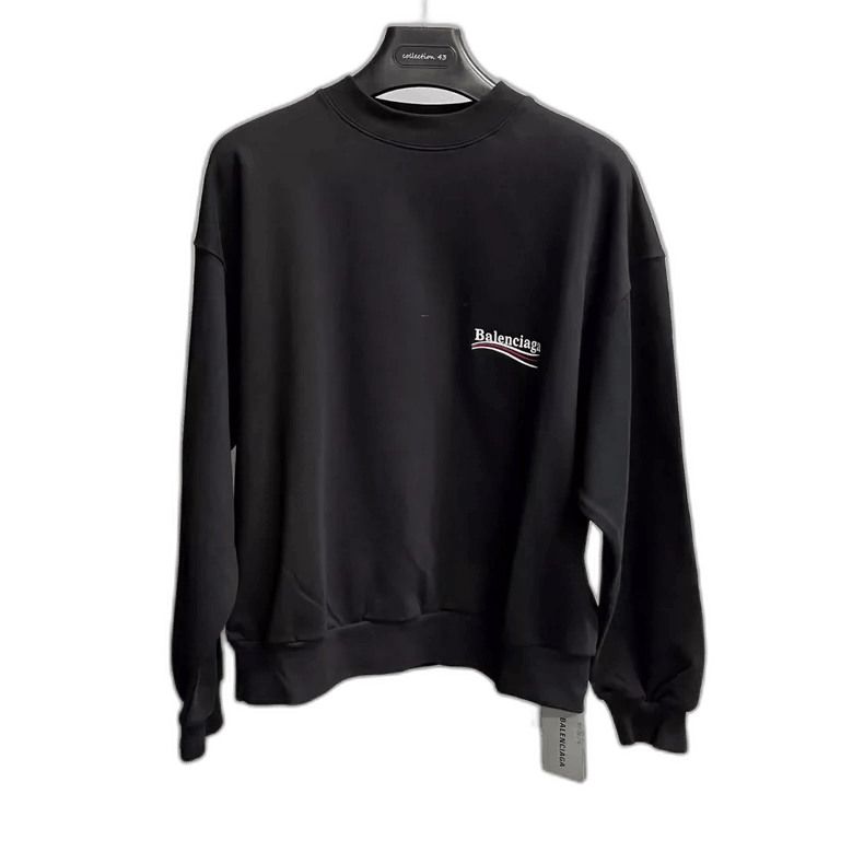 Balenciaga Balenciaga Black Logo Embroidered Long Sleeve Sweatshirt Size US XS / EU 42 / 0 - 1 Thumbnail