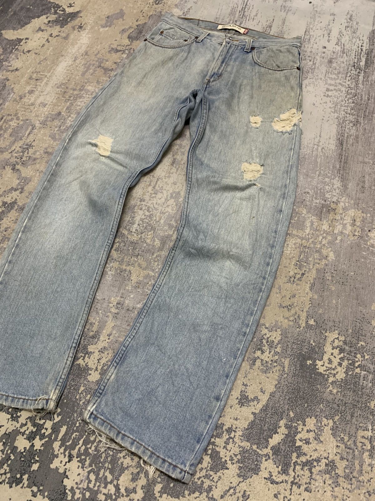 Levi's Size 32x31 Vintage Y2K Levi's 505 Distressed Denim Jeans Size US 32 / EU 48 - 5 Thumbnail
