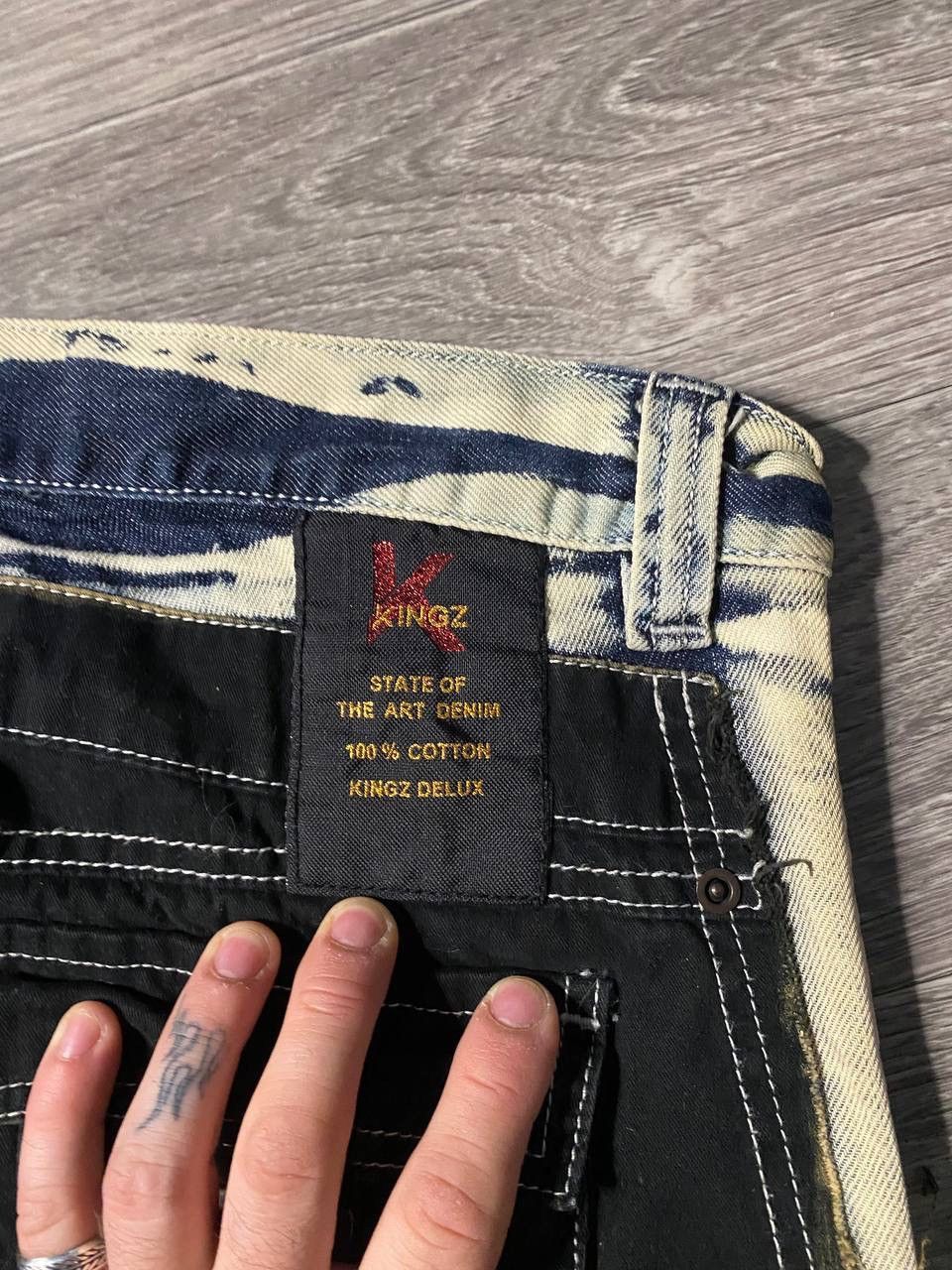 Japanese Brand Avantgarde Kingz Washed Straight Jeans Patchwork Opium Y2K Size US 29 - 11 Thumbnail