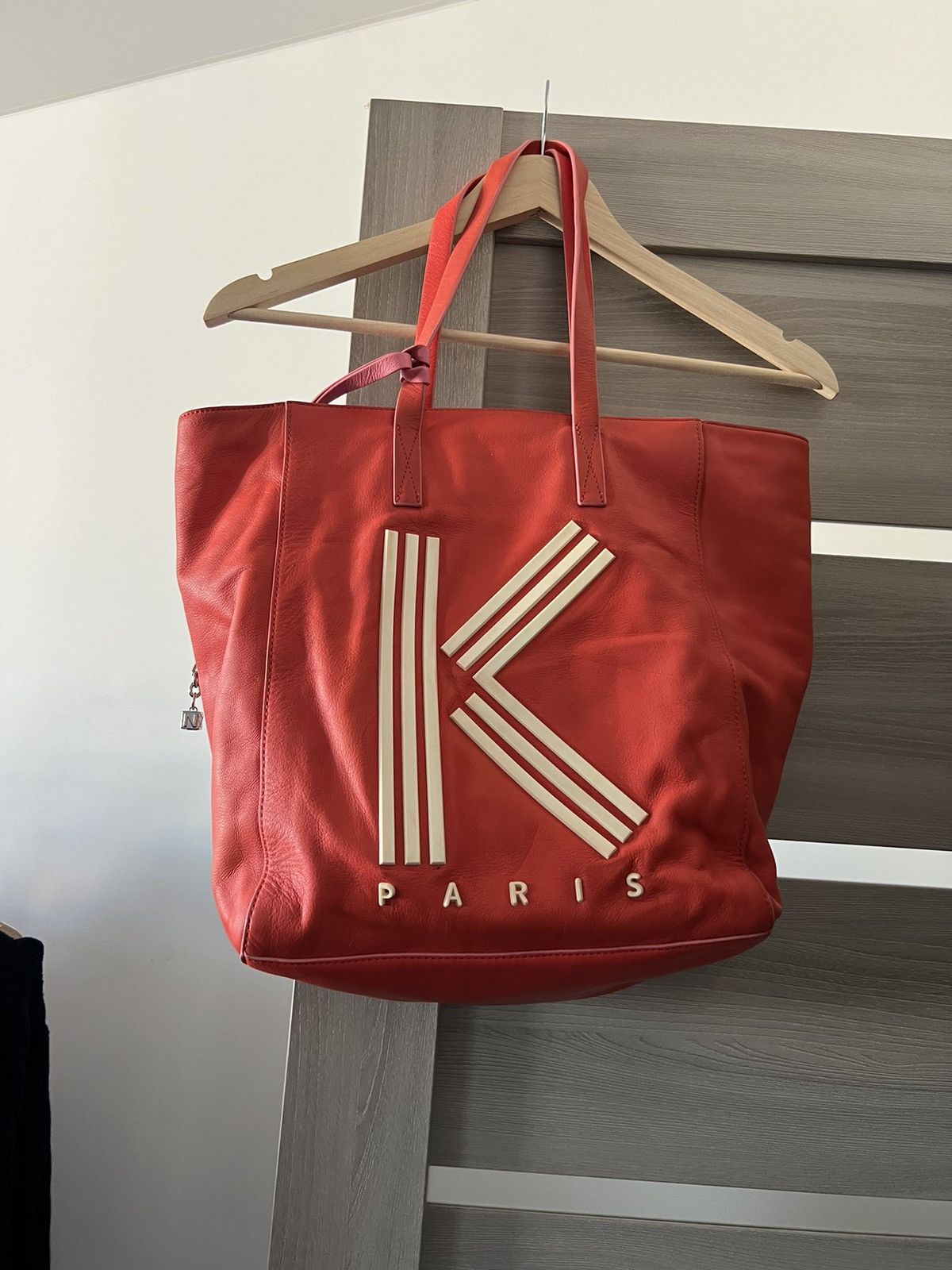 Kenzo KENZO Red Leather K Logo Shopper Tote Luxury Size ONE SIZE - 1 Thumbnail