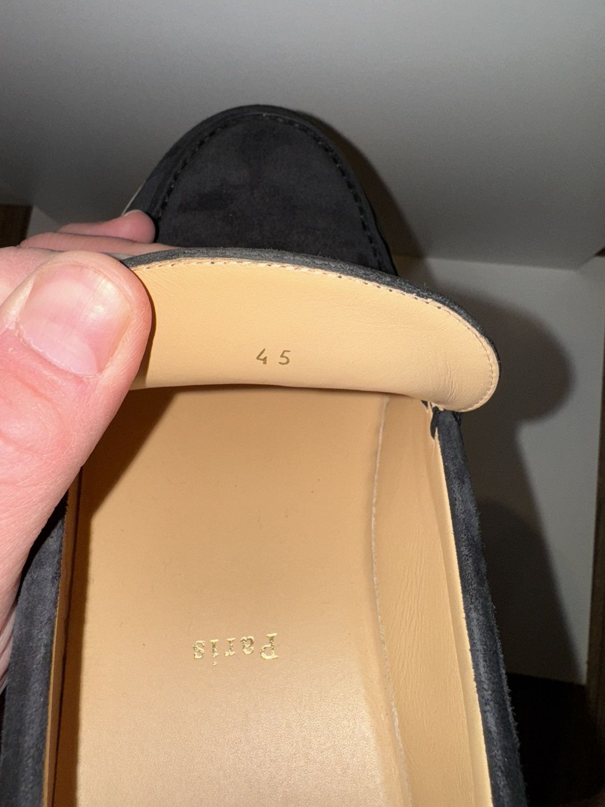 Christian Louboutin Christian Louboutin Men Black Suede Boat Shoes Size US 12 / EU 45 - 7 Thumbnail
