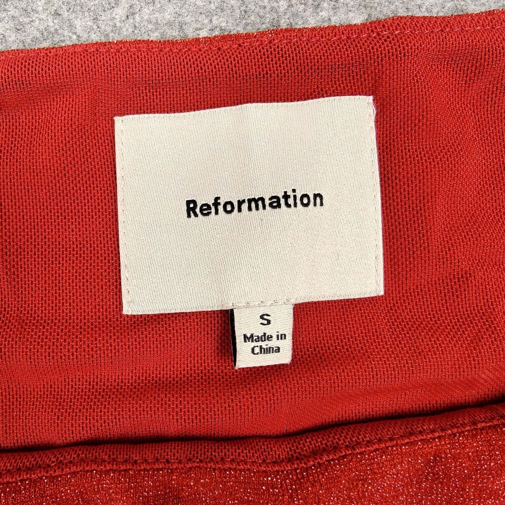 Reformation Reformation Dress Womens Small Red Metallic Knit Tank Bodycon Mini Lined Size S / US 4 / IT 40 - 3 Thumbnail