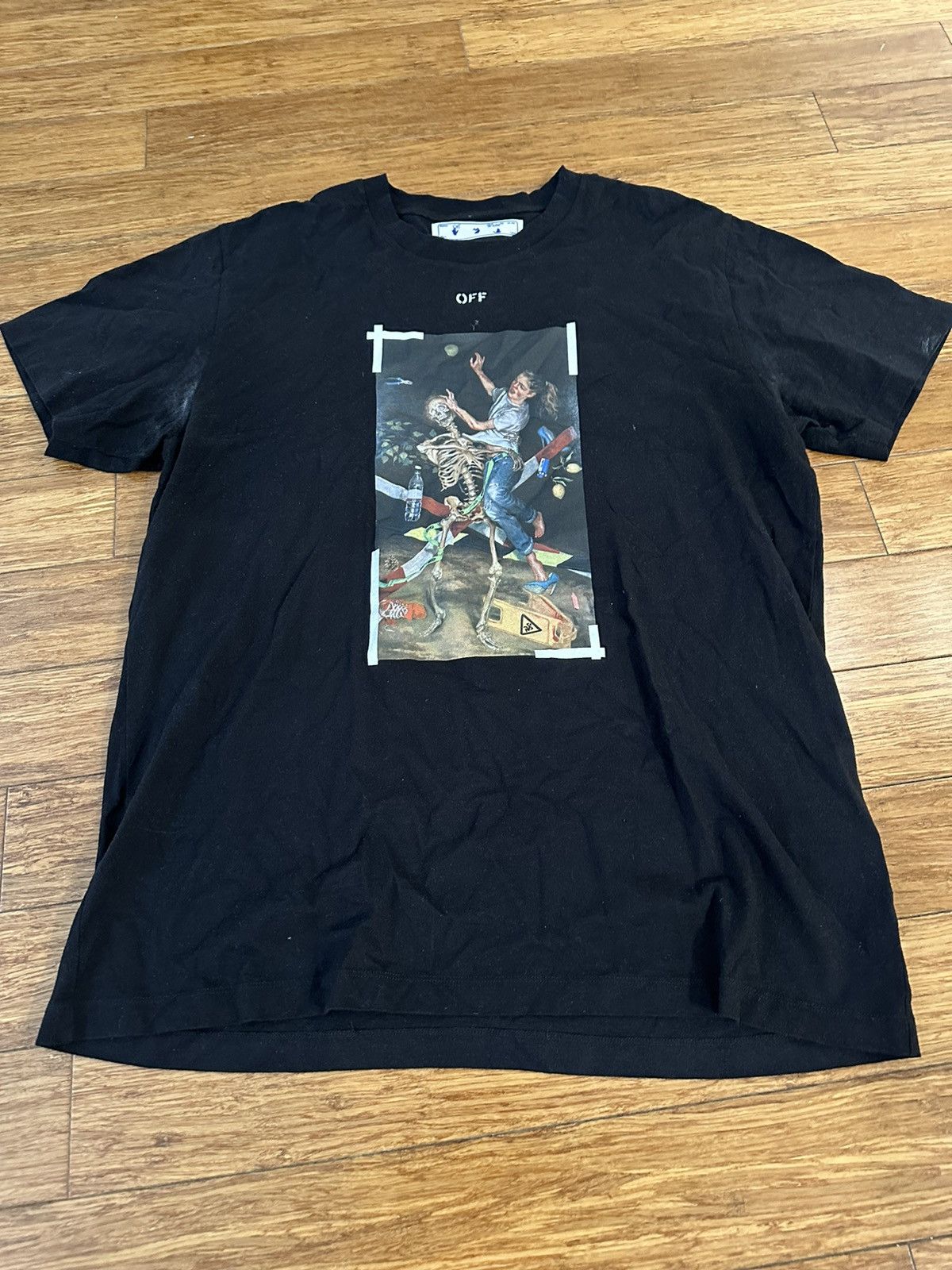 image of Off White Off-White Graphic Logo Tee in Black, Men's (Size 2XL)