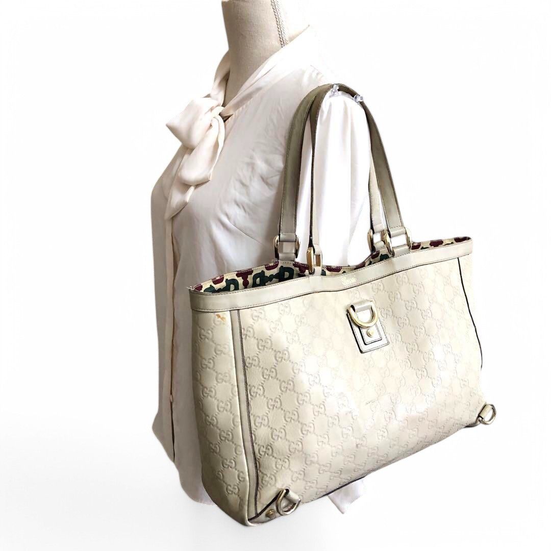 Gucci Gucci - Abbey Leather White Shoulder Bag Handbag Vintage Size ONE SIZE - 3 Thumbnail