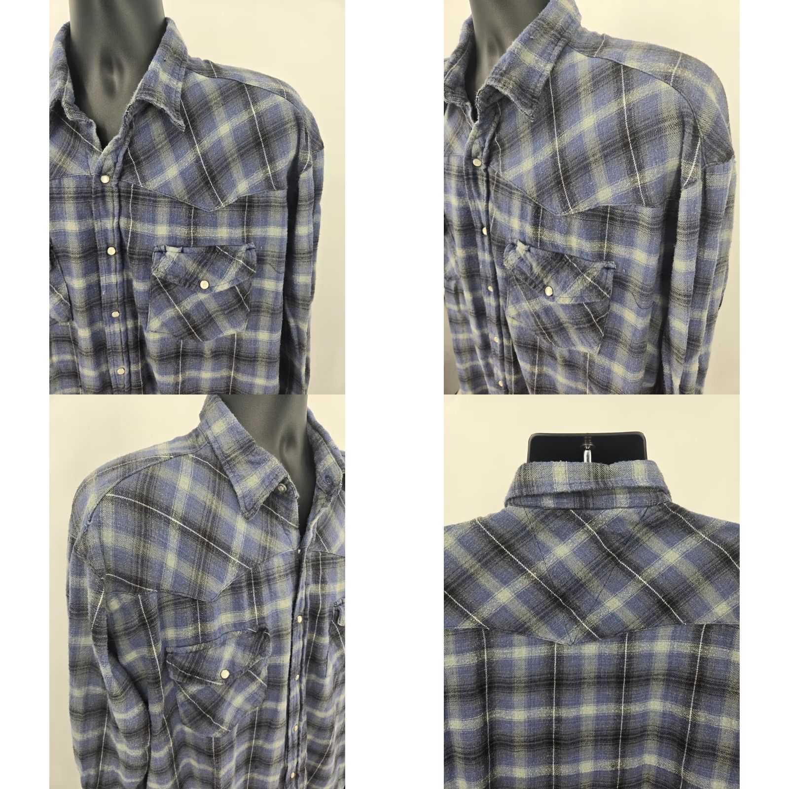 Vintage Canyon Guide Flannel Shirt 2XL Blue Plaid Pocket Button Outdoor Men XXL Size US XXL / EU 58 / 5 - 9 Thumbnail