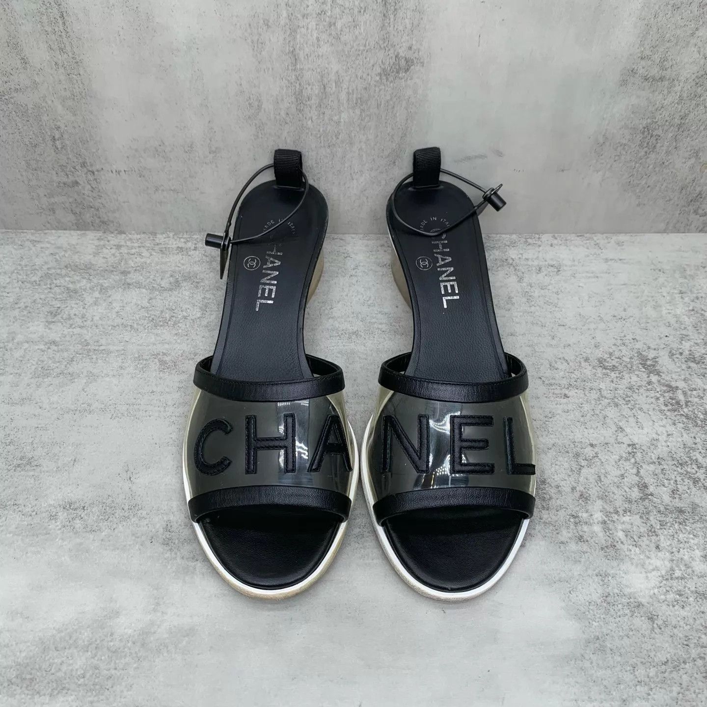 Chanel Chanel black transparent sandals 38.5 98 new Size US 8 / IT 38 - 4 Thumbnail