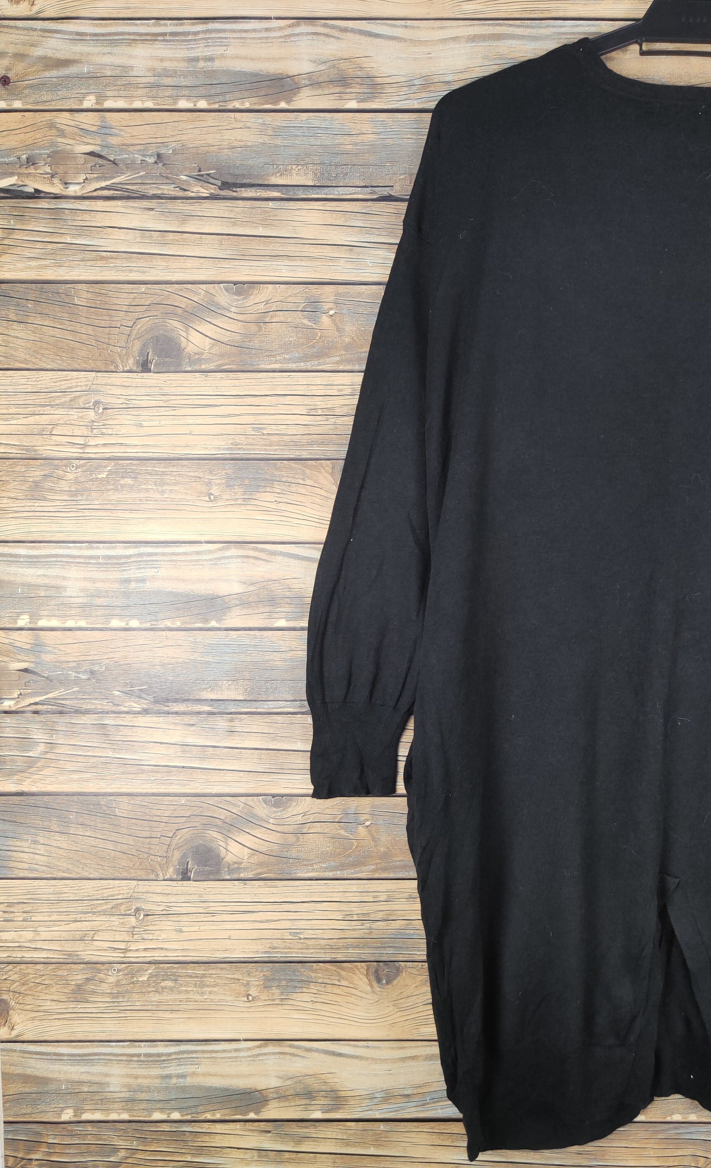 GU × Homespun Knitwear GU Black Knitwear ripped vintage Cardigan #W1517 Size M / US 6-8 / IT 42-44 - 9 Thumbnail