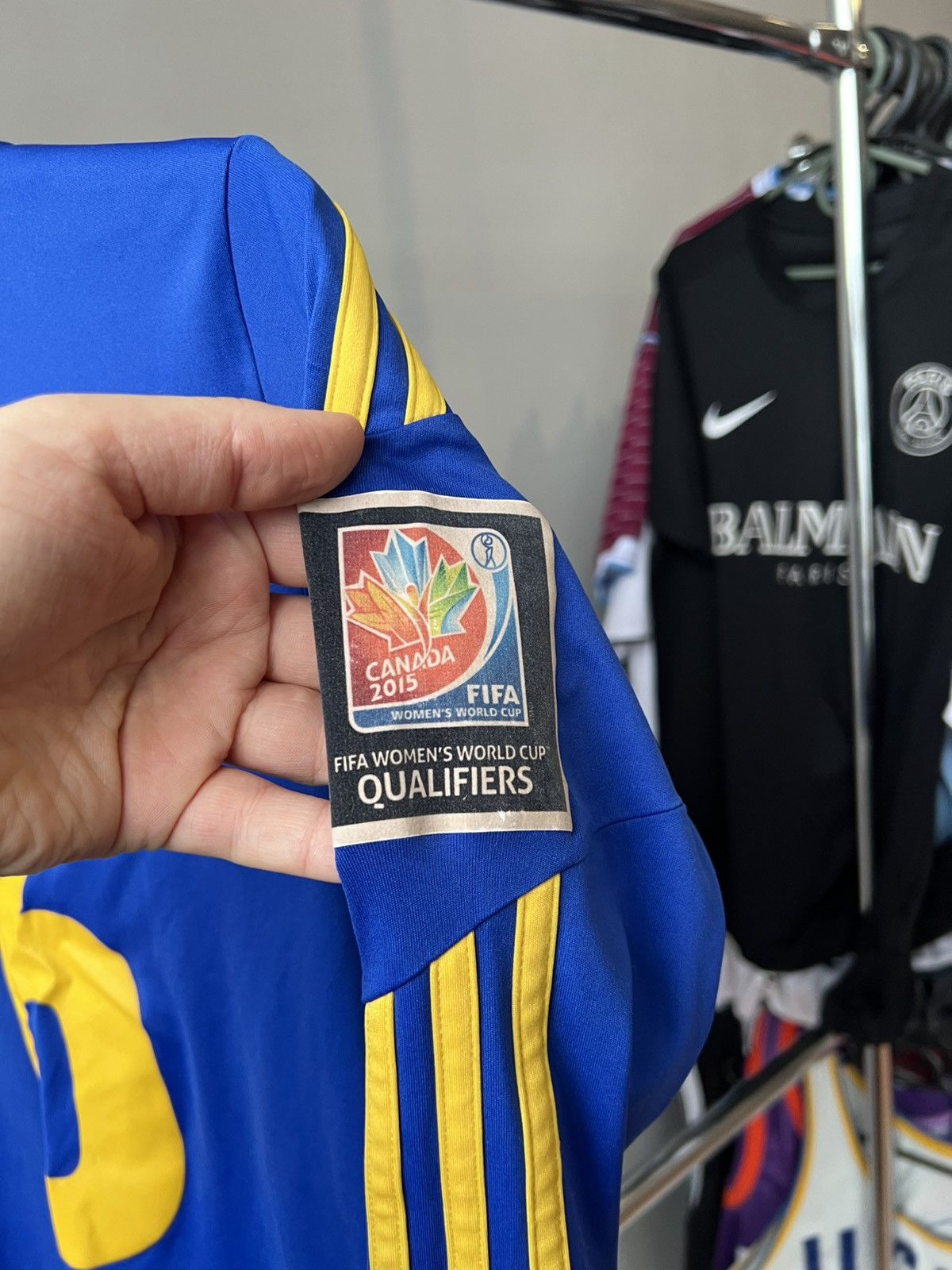 Adidas 2013/14 UKRAINE #6 PEKUR WOMEN WORLD CUP MATCH WORN JERSEY Size M / US 6-8 / IT 42-44 - 14 Thumbnail