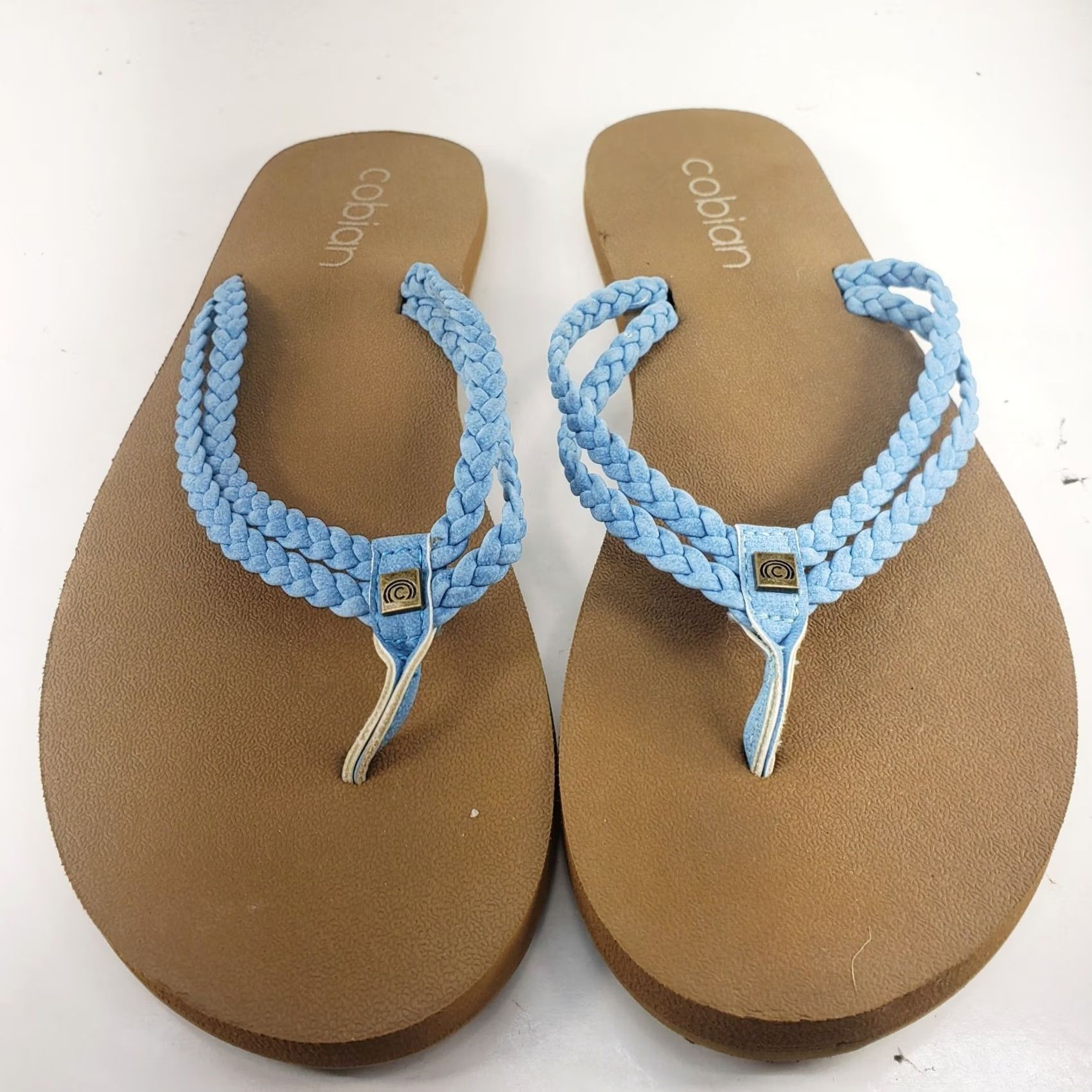 Vintage Cobian Leucadia Blue Braided Flip Flop Comfort Sandals 8-9 Womens Sandal Casual Travel Beach Bohemian Size US 8 / IT 38 - 3 Thumbnail