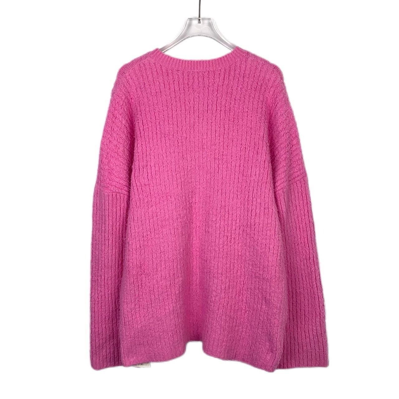 Balenciaga Balenciaga Pink Logo Embroidered Round-Neck Cotton Teddy Kni Size S / US 4 / IT 40 - 7 Thumbnail