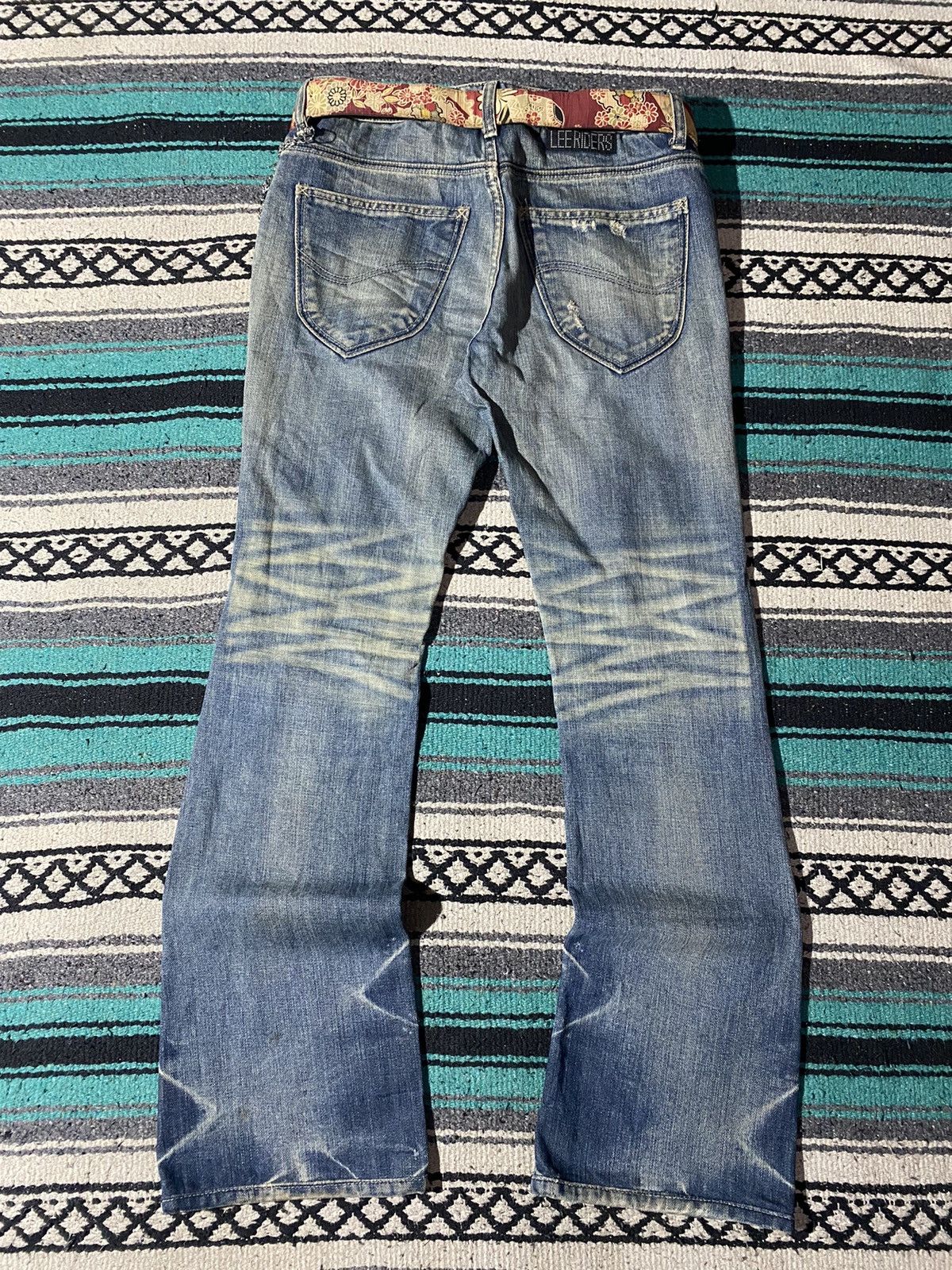 If Six Was Nine × Japanese Brand × Le Grande Bleu (L.G.B.) LeeRiders Bushwackers Distressed Flare Denim Size US 32 / EU 48 - 7 Thumbnail