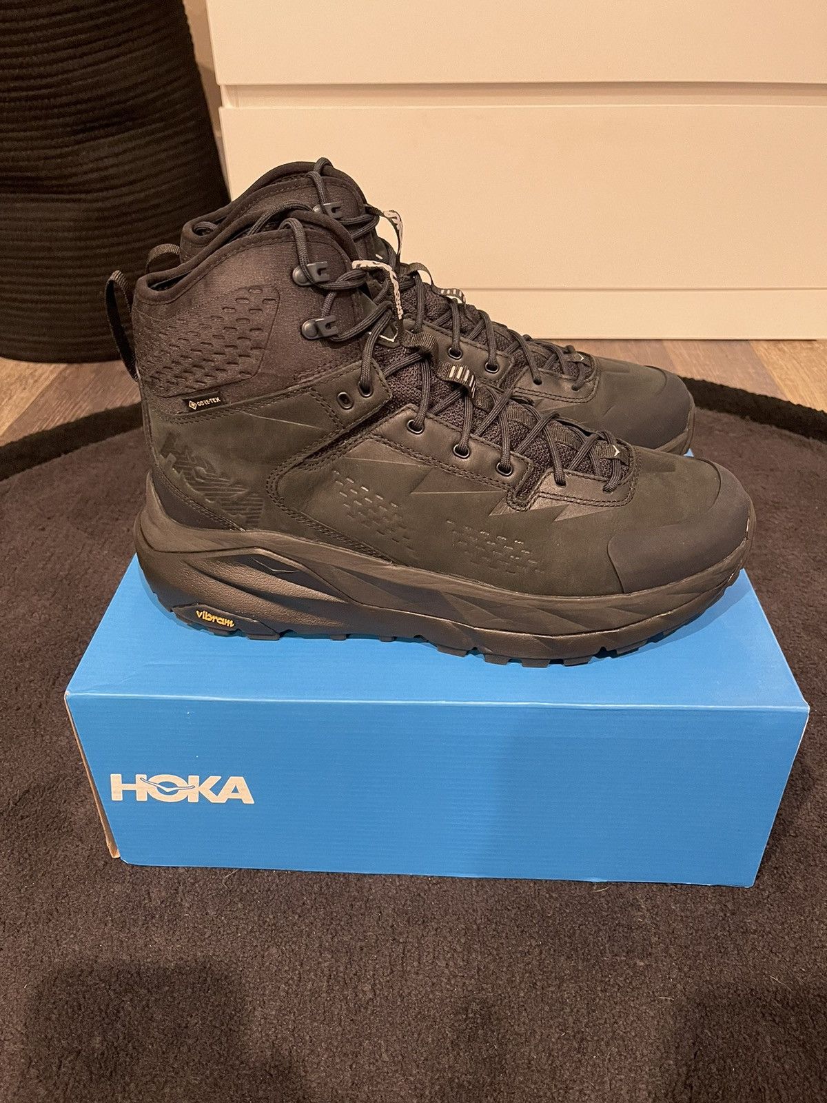 image of Hoka Hola Kaha High Gtx Black Shoes, Men's (Size 11)