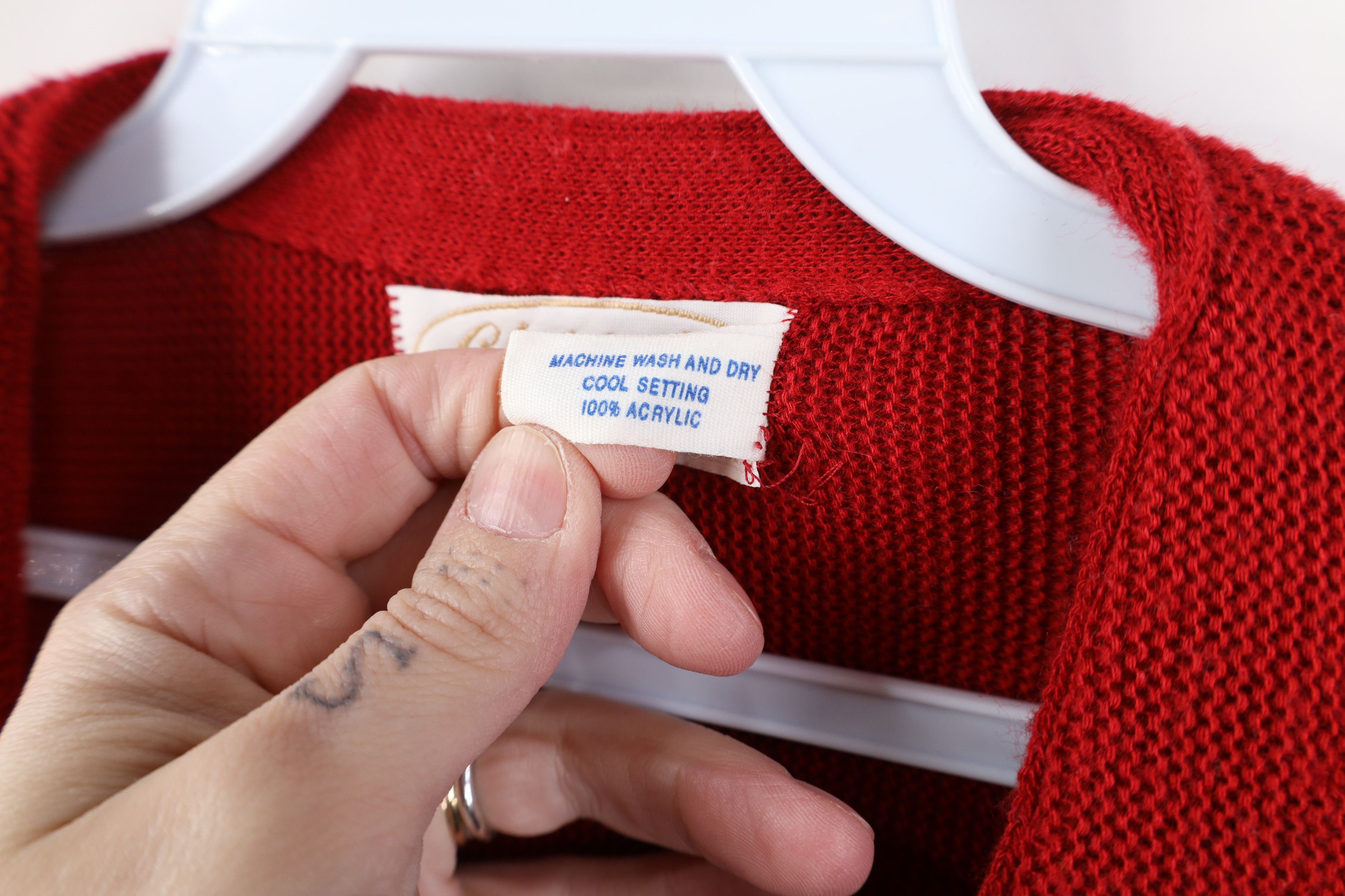 Vintage Vintage 70s Streetwear Kurt Cobain Cardigan Sweater Red USA Size US XL / EU 56 / 4 - 7 Thumbnail