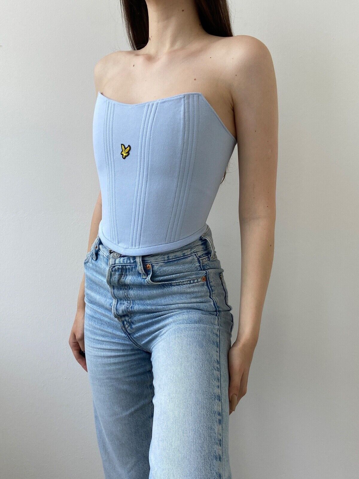 Handmade Handmade Lyle & Schott Blue Women's Tank Crop Top Corset Size S / US 4 / IT 40 - 6 Thumbnail