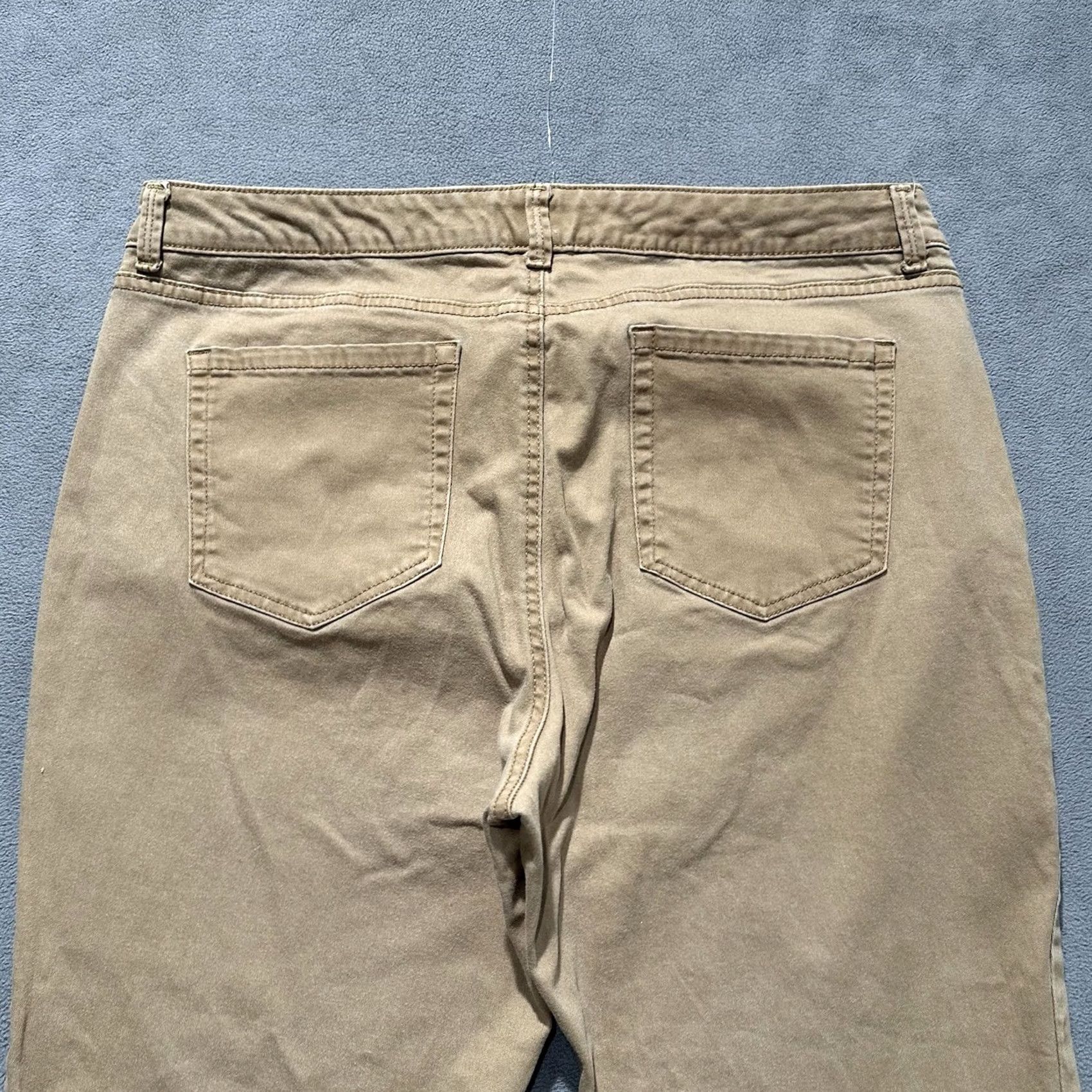 Charter Club Charter Club Pants Womens 16 Brown Tan Straight Chino Cotton Blend - Regular Rise, 30 Inseam, Flat Front, Button Zip - City Style Size 38" / US 16 / IT 52 - 4 Thumbnail