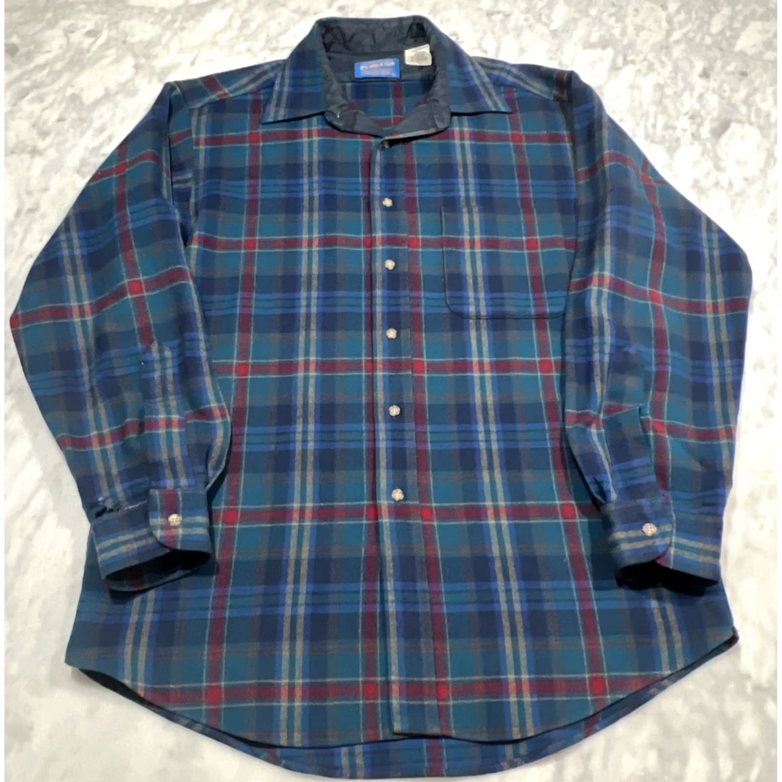 Pendleton Pendleton Wool Shirt Men M Pocket Long Sleeve Plaid Holes Multicolor USA Outdoor Classic Button-Up Size US M / EU 48-50 / 2 - 2 Thumbnail