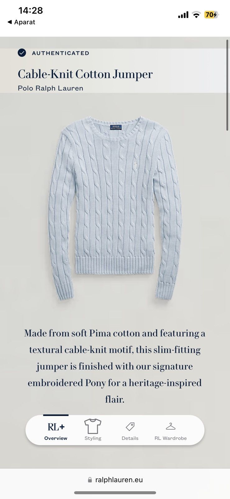Polo Ralph Lauren Polo Ralph Lauren M Cable Knit Sweater – Gray,Old Money egv Size M / US 6-8 / IT 42-44 - 3 Thumbnail