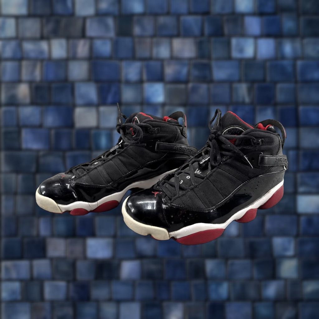 Jordan Brand Jordan 6 Rings Bred 2013 Men Nike Jordan 6 Rings Sneaker Leather Black Red 9 US 322992-071 Size ONE SIZE - 1 Thumbnail