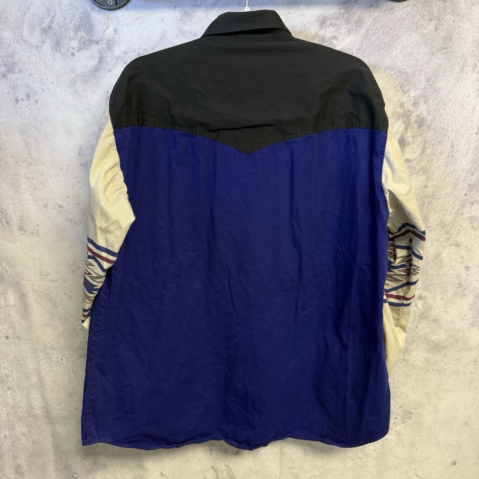 Vintage Express Rider Aztec Western Shirt Mens XL 26x29 Blue Embroid Size US XL / EU 56 / 4 - 2 Thumbnail