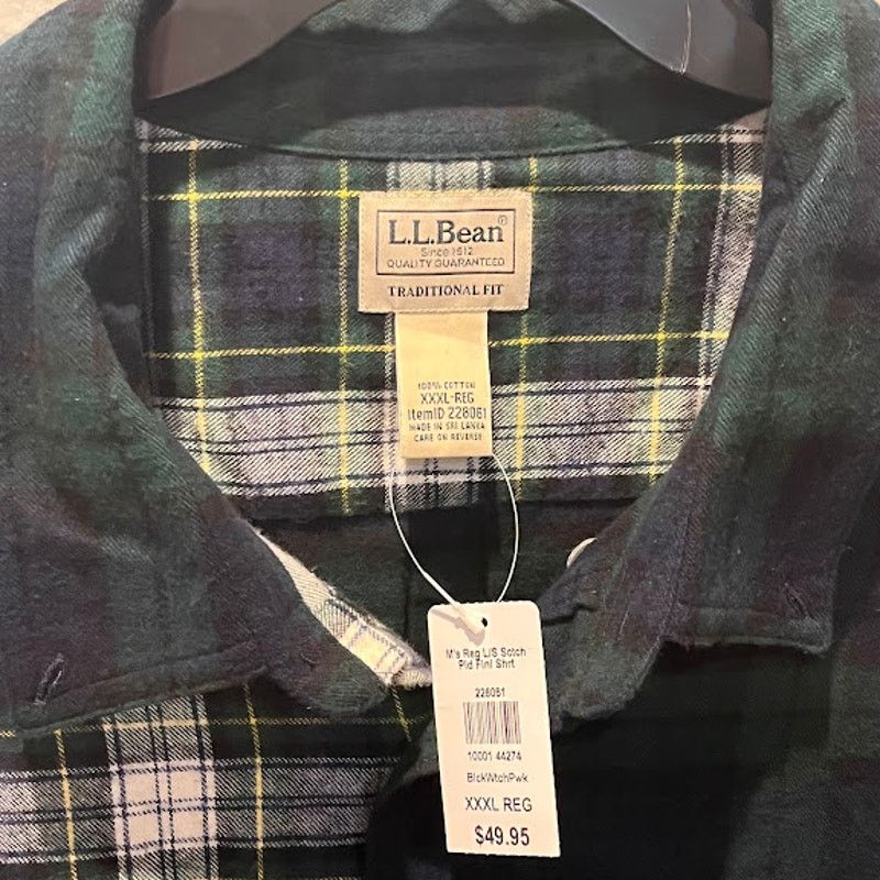 L.L. Bean NWT LL Bean Trad Fit Scotch Plaid Flannel Button Up XXXL Reg Size US XXL / EU 58 / 5 - 5 Thumbnail