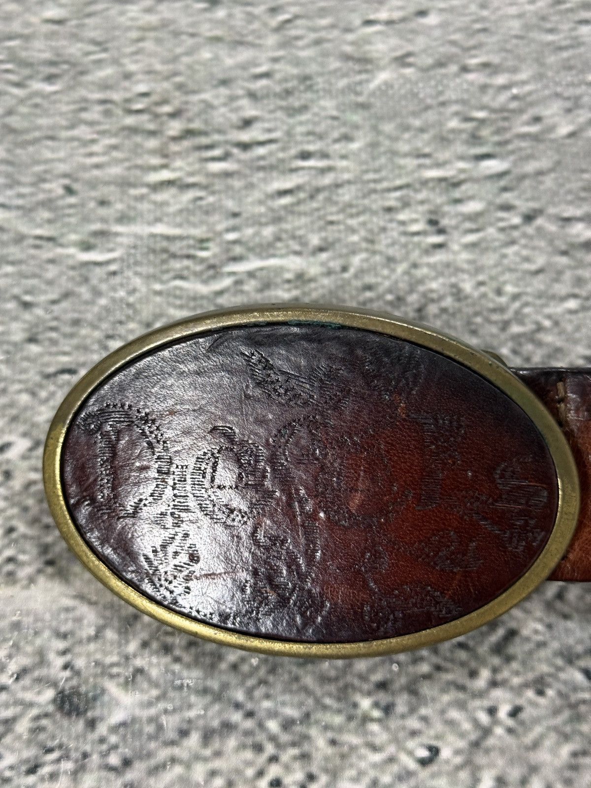 Diesel Diesel leather belt big buckle Y2K brown vintage Size 36 - 3 Thumbnail