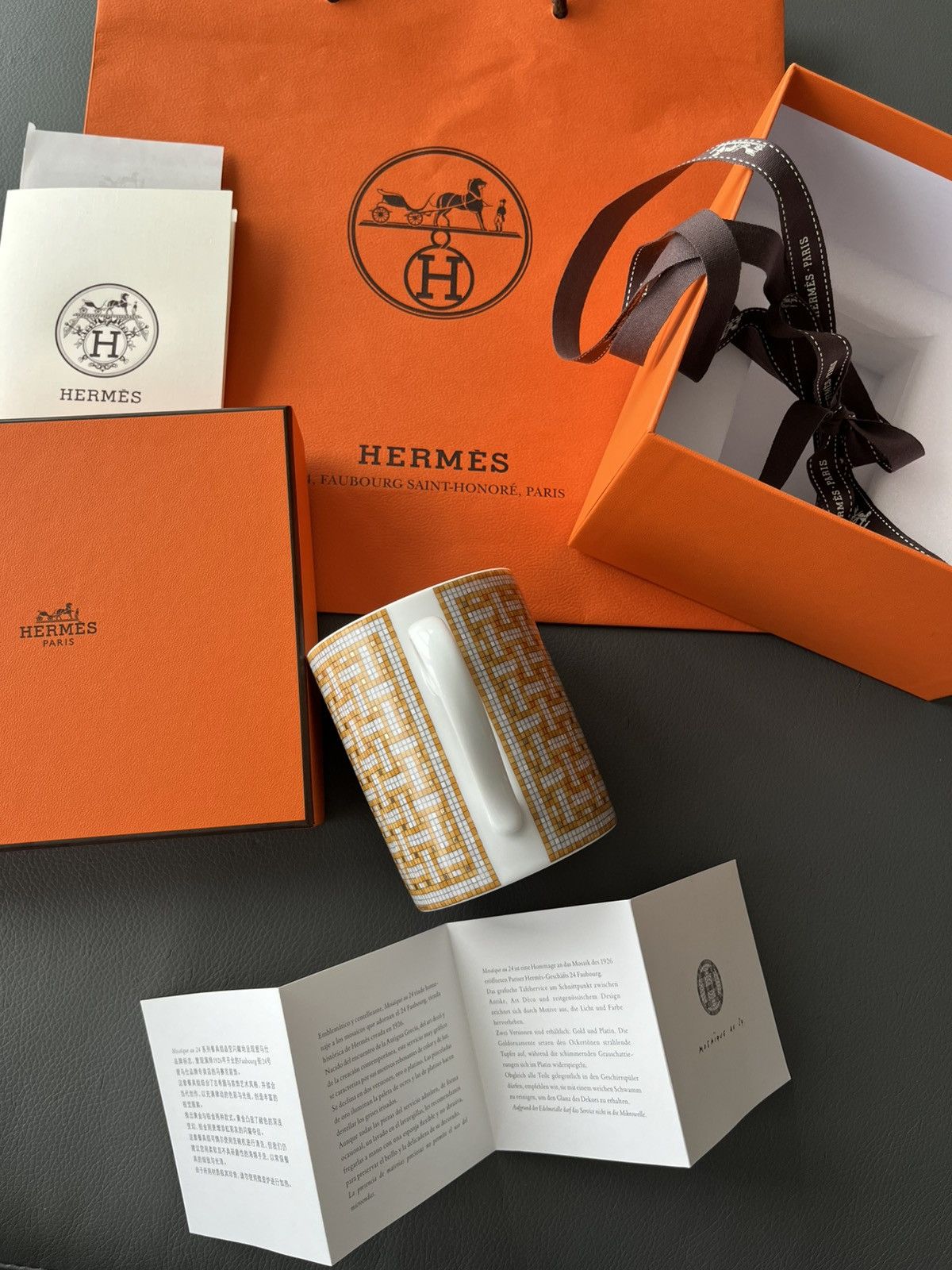 Hermes Hermes Brand New Mosaique 24k Gold Glass Mug Rare Giftable Size ONE SIZE - 13 Thumbnail