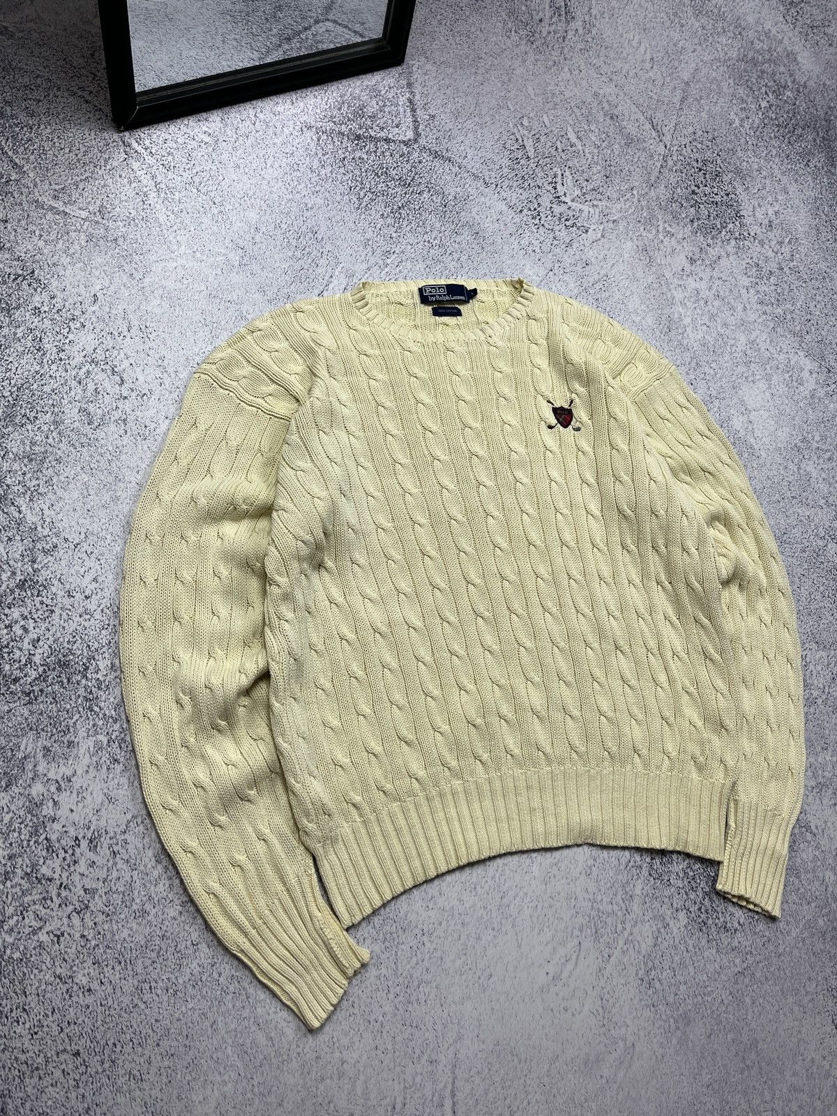 Vintage Polo Ralph Lauren Cable Knit Sweater 90s Y2K