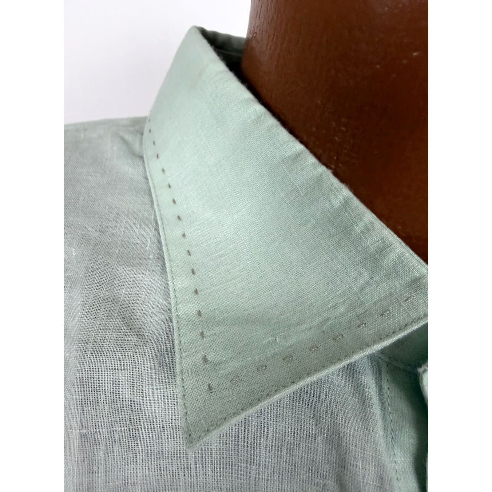 Nat Nast Nat Nast Linen Shirt Mens XXL Embroidered Paisley Button-Up Short Sleeve Collared Oversized Travel Green Size US XXL / EU 58 / 5 - 5 Thumbnail