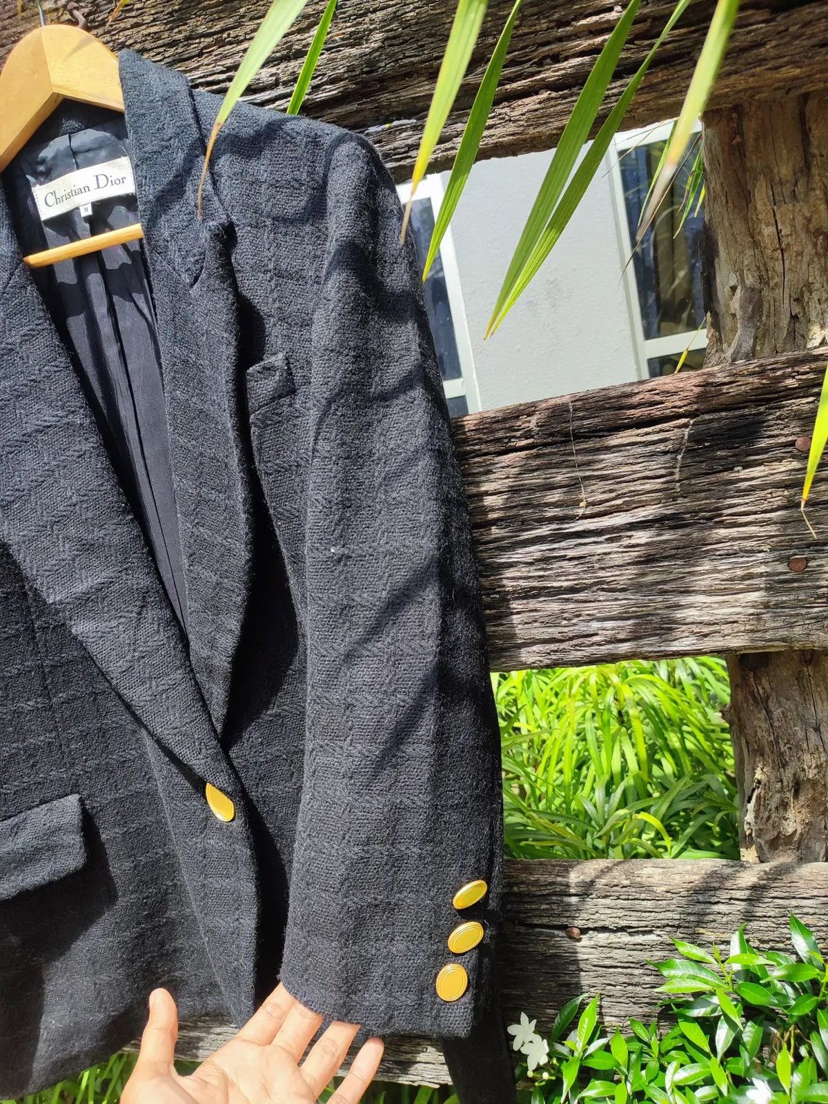 Christian Dior Monsieur Christian Dior Black Textured Wool Blazer – Classic Tailored Size M / US 6-8 / IT 42-44 - 6 Thumbnail