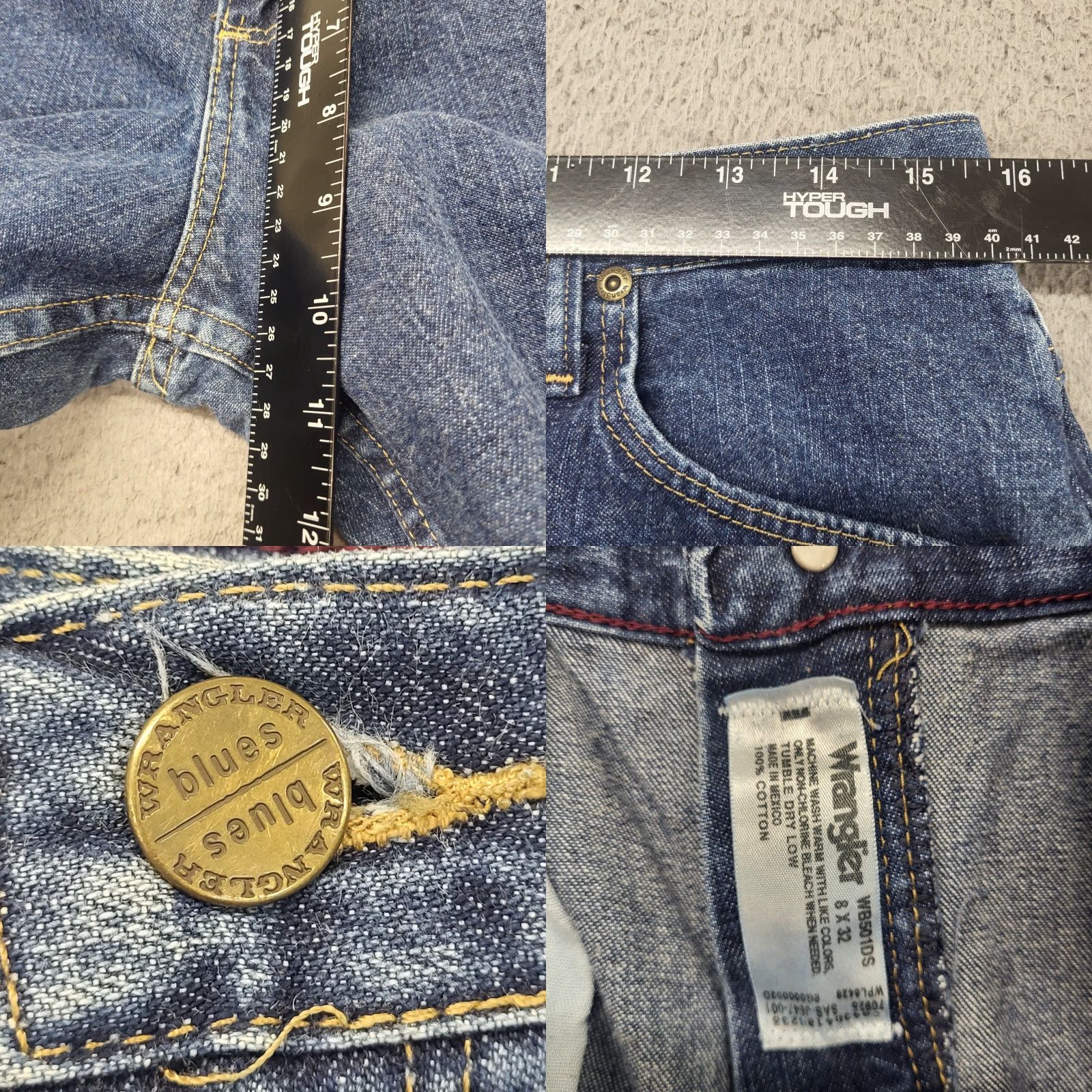 Wrangler Wrangler Blues Jeans Women's Size 8 X 32 Blue Denim Dark Wash Cowgirl Western Jeans Regular Women Size 30" / US 8 / IT 44 - 8 Thumbnail