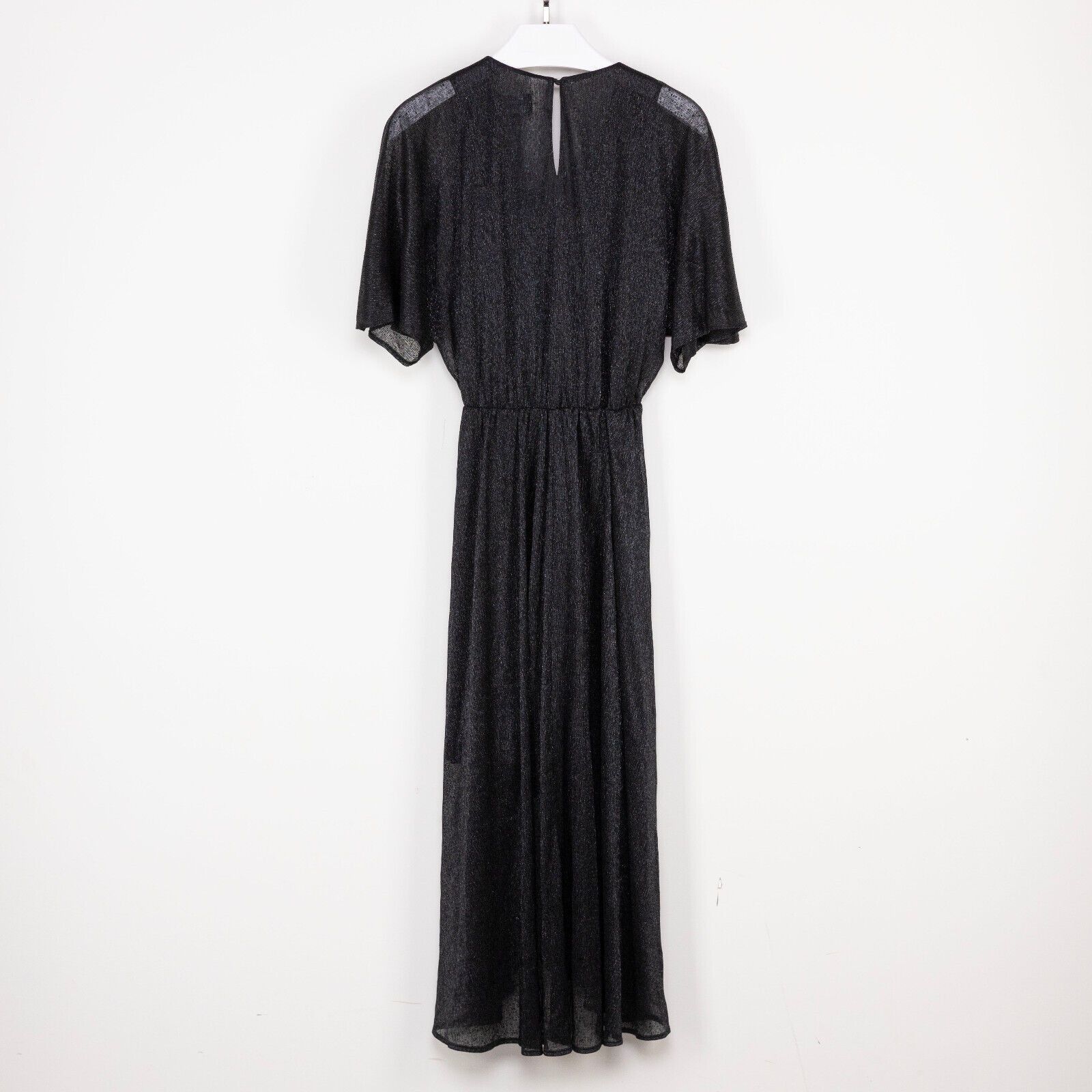 The Kooples The Kooples Sheer Metallic High Low Draped Midi Dress 1/S Size S / US 4 / IT 40 - 5 Thumbnail