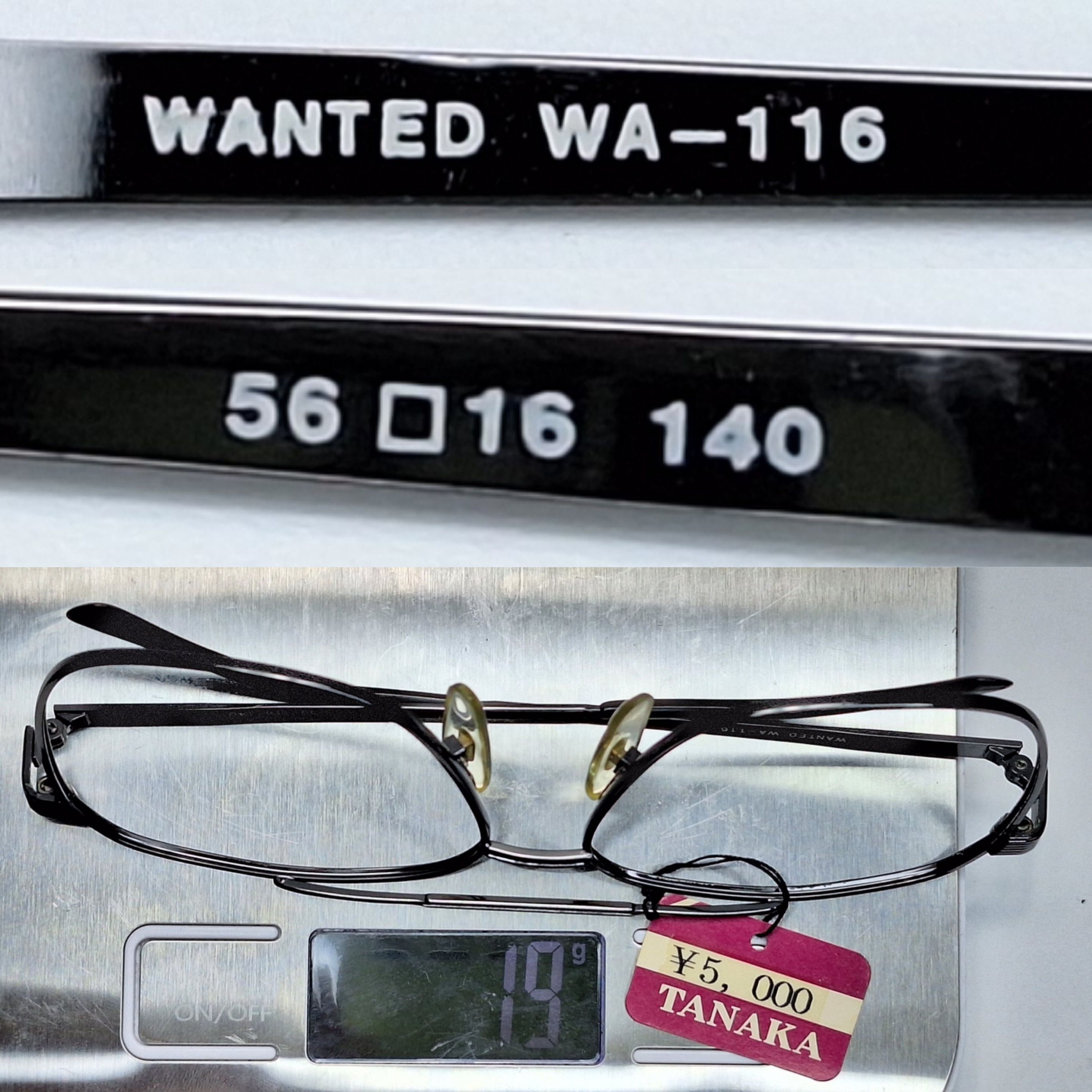 Vintage Vintage NOS Wanted WA-116 Double Bridge Square Aviator Frame Size ONE SIZE - 7 Thumbnail