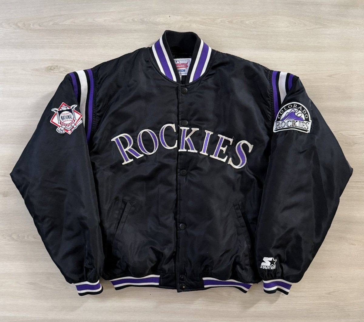 Starter VTG Colorado Rockies Starter Diamond Coll Sz L Purple Lining Size US L / EU 52-54 / 3 - 1 Thumbnail