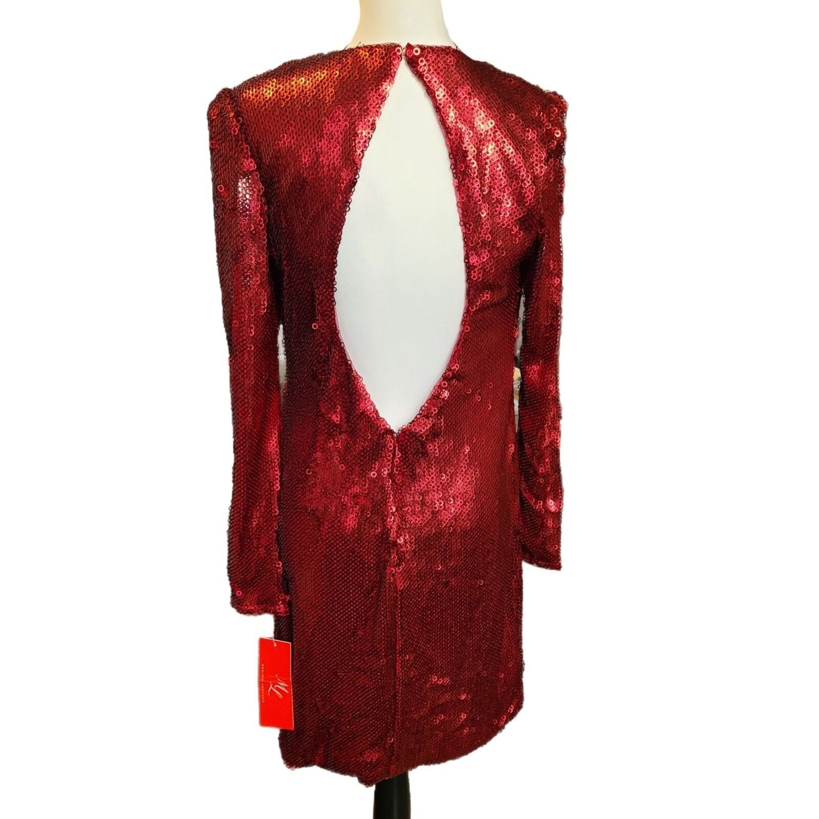 Monique Lhuillier Monique Lhuillier NWT $550 Red Sequin Mini Dress, Size 10 Size L / US 10 / IT 46 - 6 Thumbnail