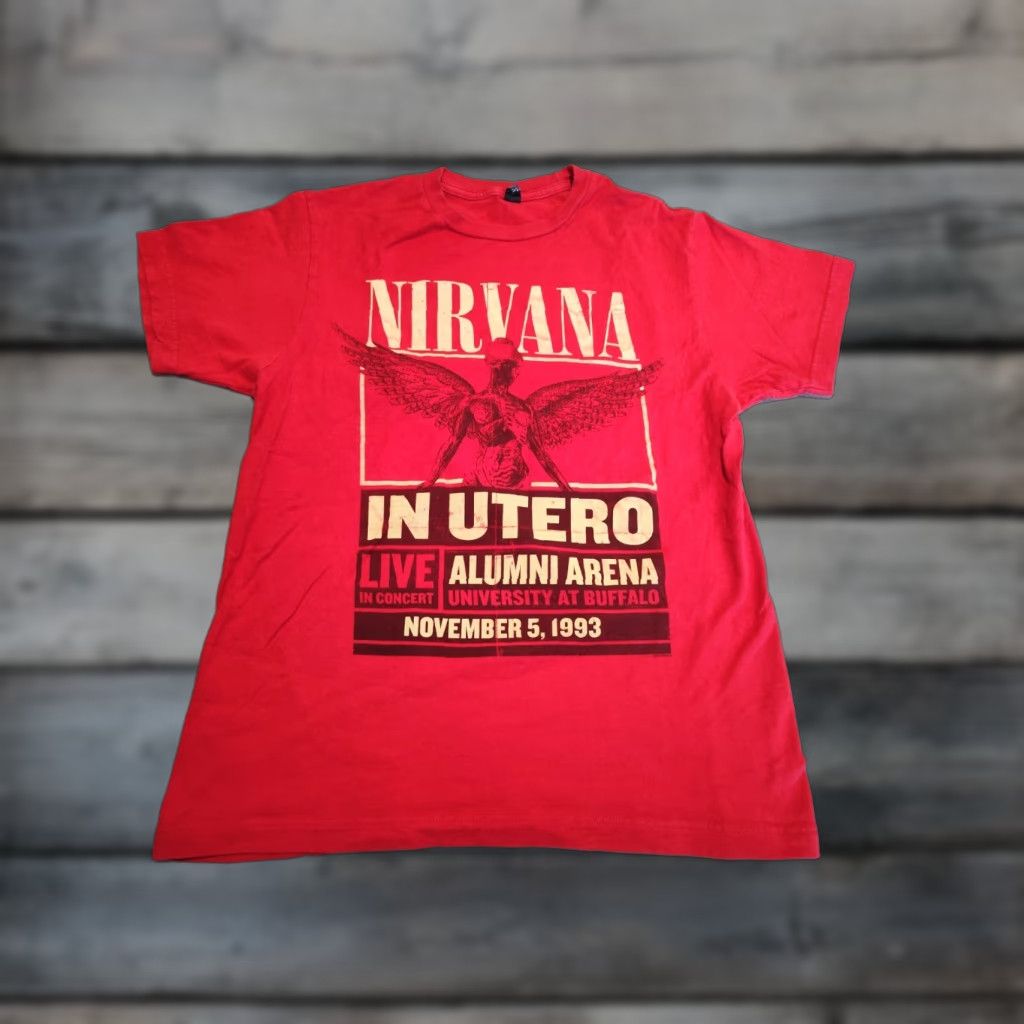 Tultex Nirvana In Utero Tultex Band T-Shirt Medium Red Graphic Print Mens Size US M / EU 48-50 / 2 - 1 Thumbnail
