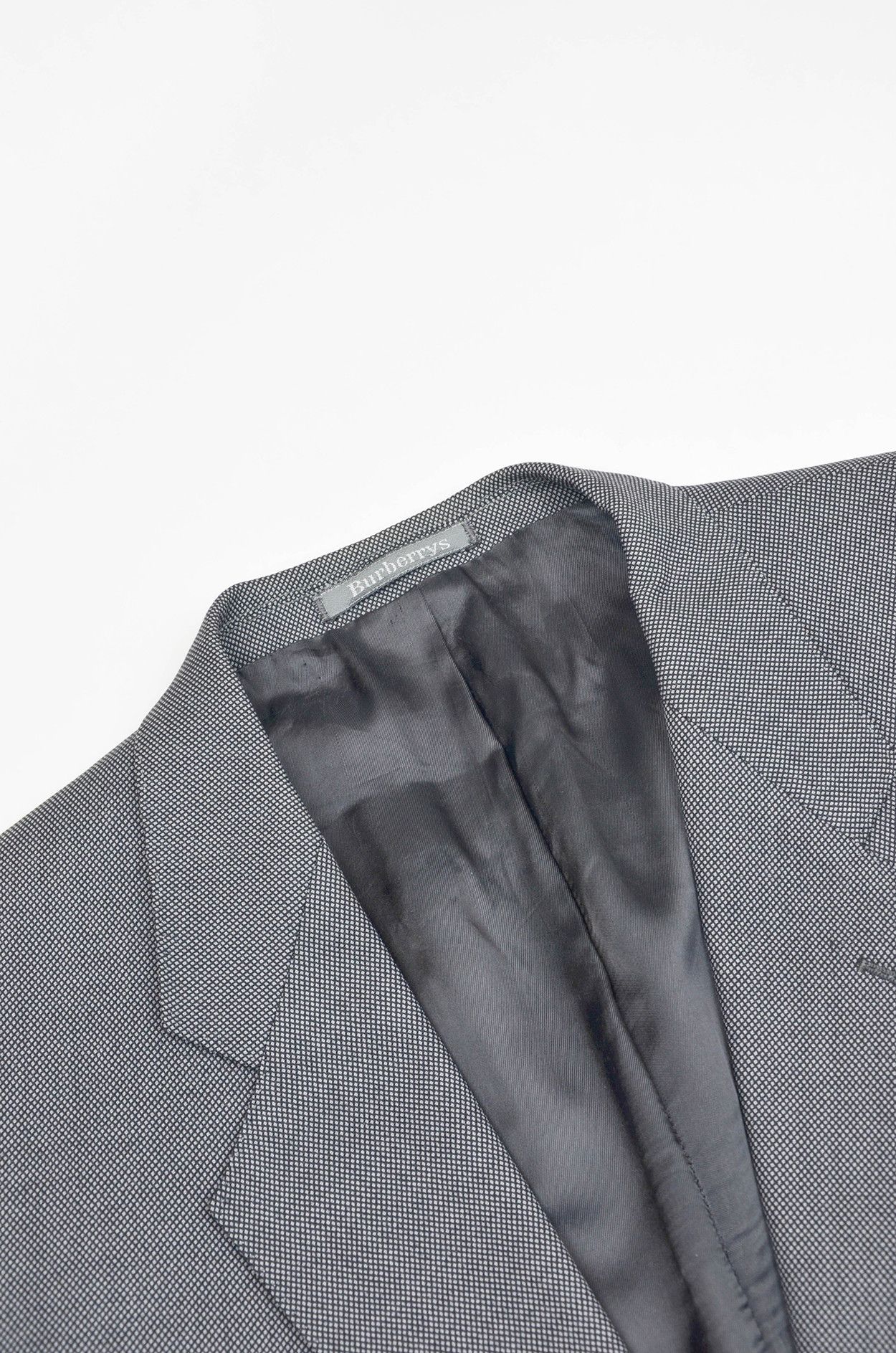 Burberry Burberrys Vintage Wool Blazer – Gray Micro-Check – Size L Size 52R - 5 Thumbnail