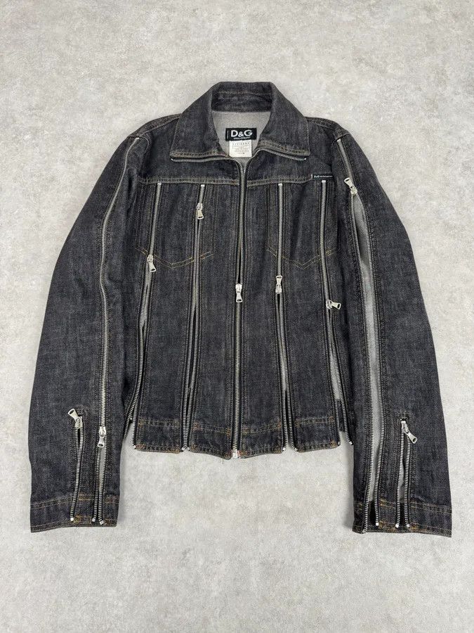 Dolce & Gabbana SS2003 Dolce & Gabbana Navy Blue Multi-Zip Denim Jacket Size XS / US 0-2 / IT 36-38 - 4 Thumbnail