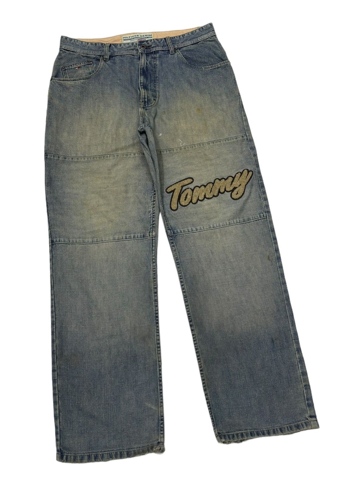JNCO × Tommy Hilfiger 🔥TOMMY HILFIGER JNCO VIBES BAGGY JEANS DISTRESSED Size US 34 / EU 50 - 2 Thumbnail