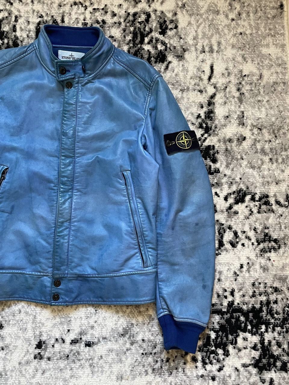Stone Island × Vintage Stone Island Rare Leather Jacket Felpa Lightweight Bomber S Size US S / EU 44-46 / 1 - 3 Thumbnail