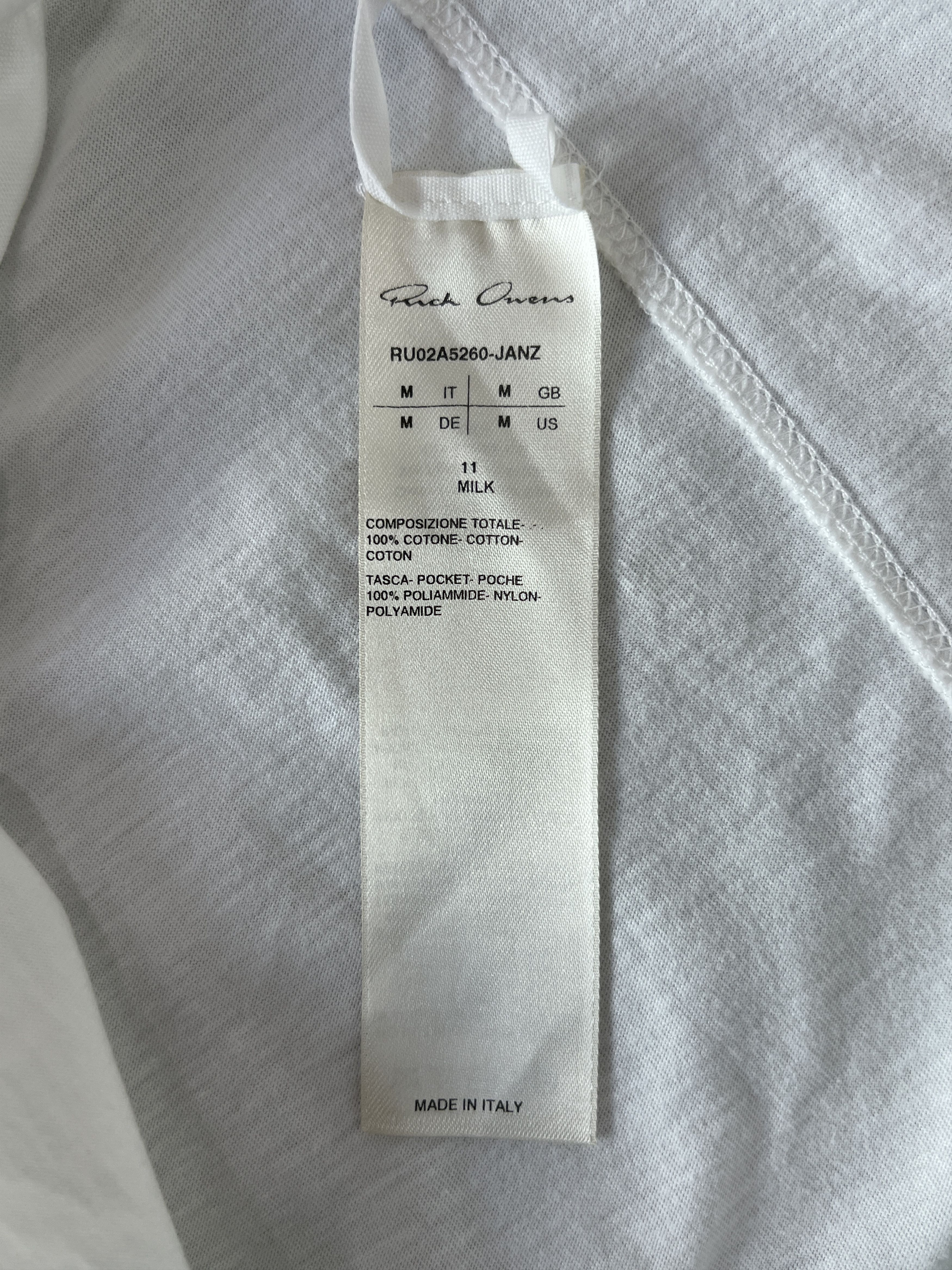 Rick Owens Rick Owens Zip Pocket Tee Milk White Medium Size US M / EU 48-50 / 2 - 8 Thumbnail