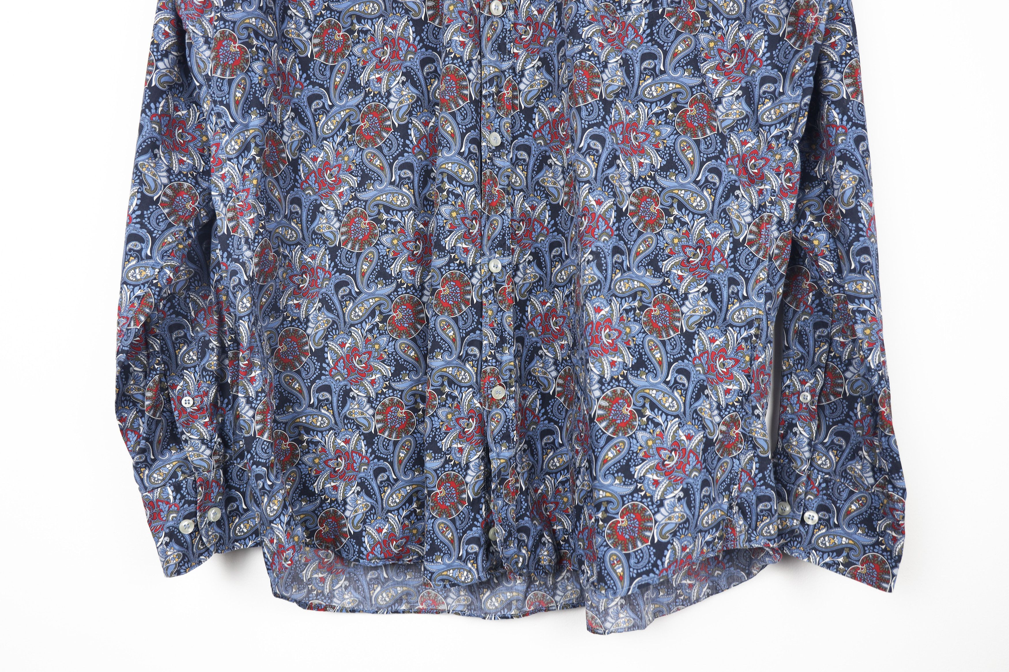 Paul & Shark Paul & Shark Navy Red Fancy Paisley Abstract Pattern Shirt Size US XL / EU 56 / 4 - 3 Thumbnail