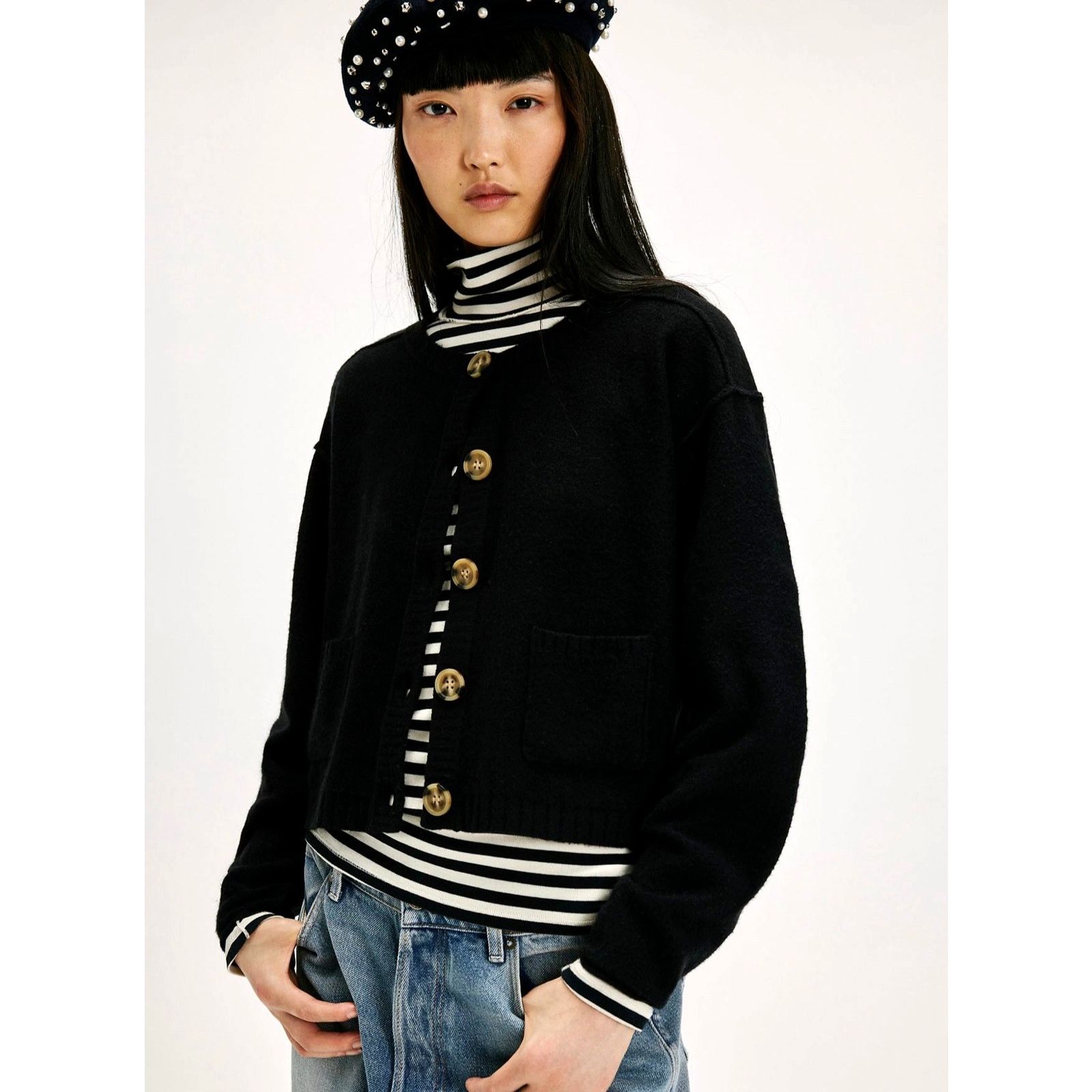 Free People Free People Luna Cardigan Black Size L Size L / US 10 / IT 46 - 2 Thumbnail