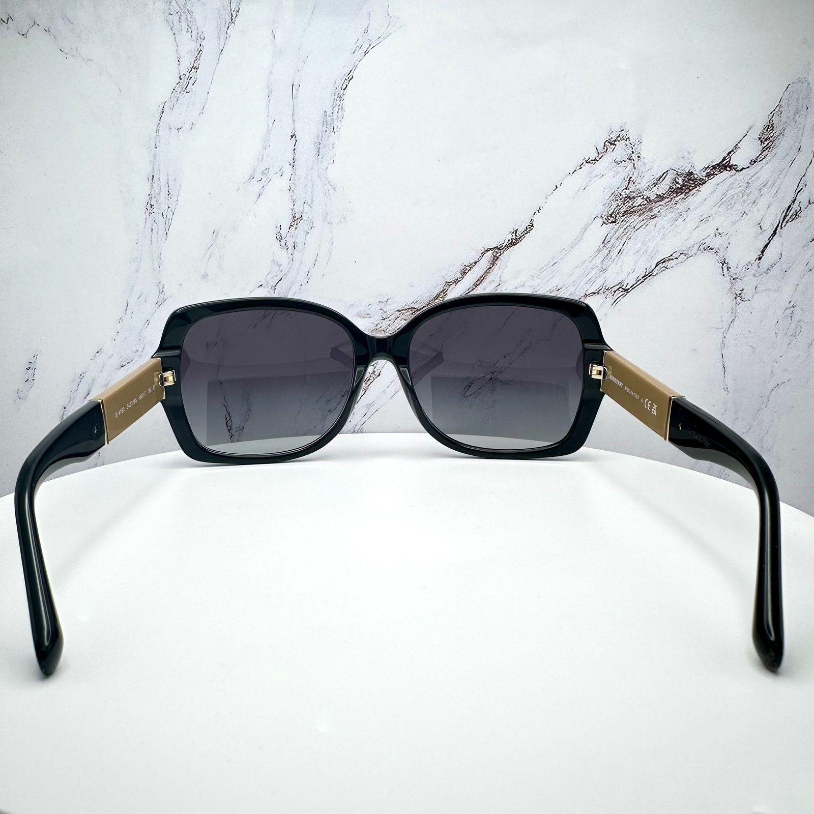 Burberry New Burberry Sunglasses Black Square Frames Checkered Arms Size ONE SIZE - 15 Thumbnail