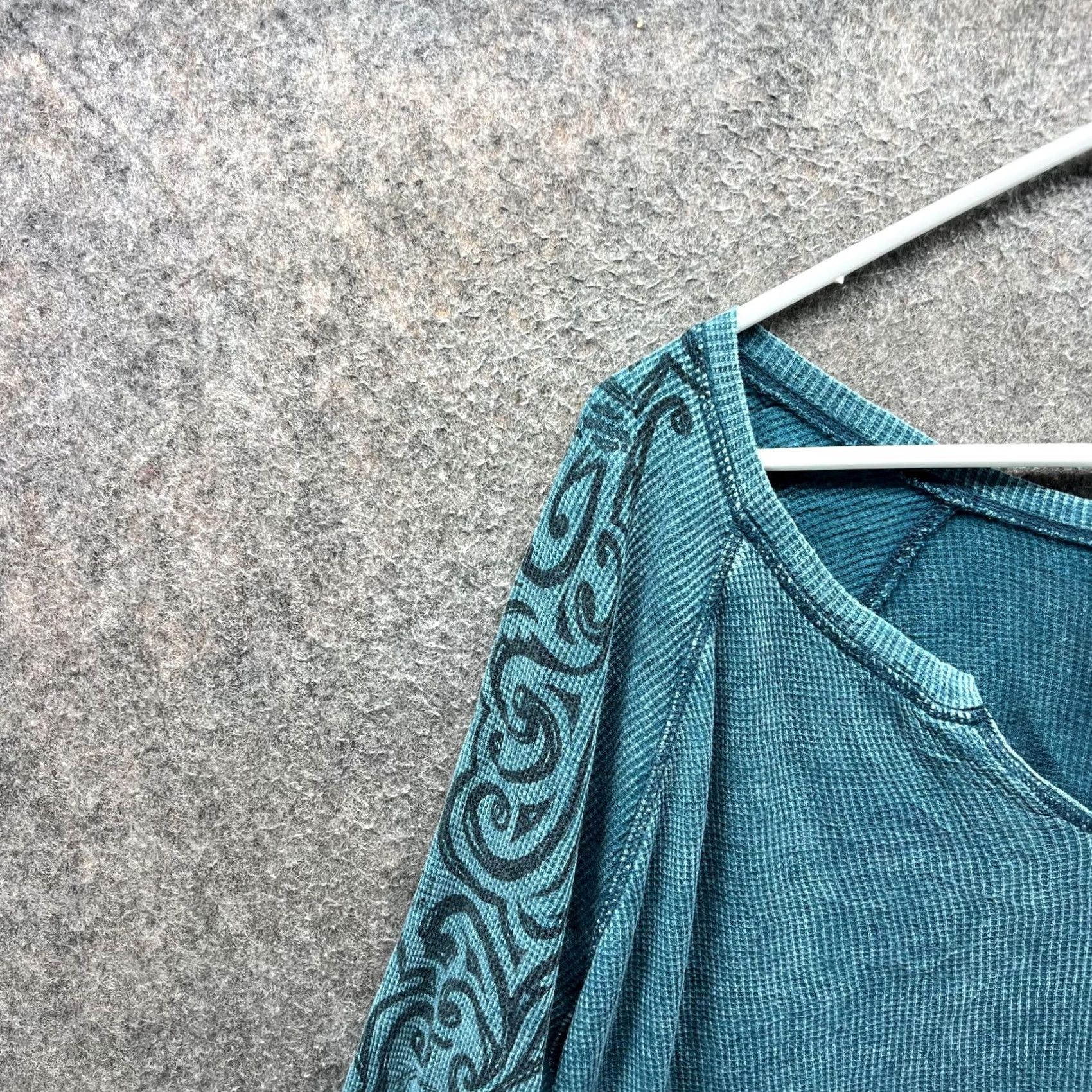 Harley Davidson Harley-Davidson Shirt Womens Large Blue Thermal Lace Up Back Long Sleeve Top Size L / US 10 / IT 46 - 4 Thumbnail