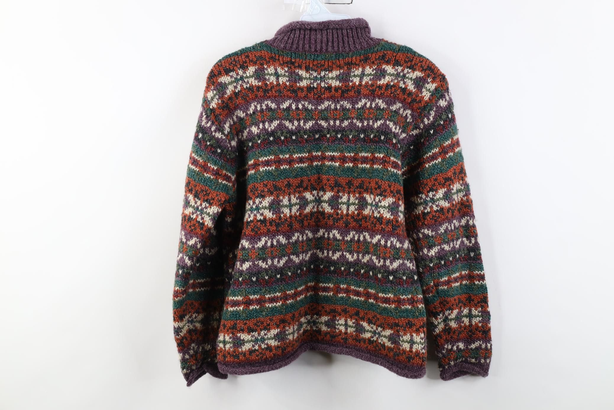 Vintage Vintage 90s Wool Blend Marled Knit Fair Isle Sweater Size M / US 6-8 / IT 42-44 - 8 Thumbnail