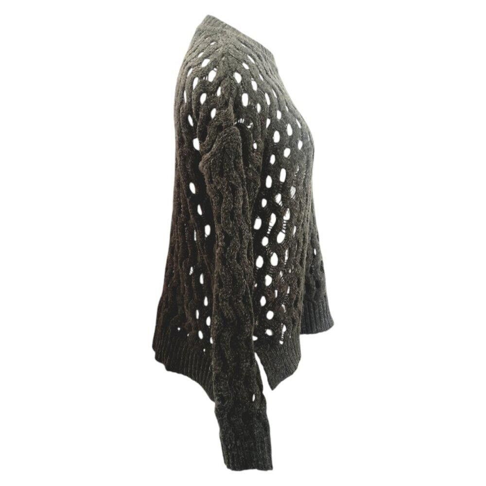 Designer CT1986 Charlie B Olive Green Cut Out Long Sleeve Sweater P/S Size S / US 4 / IT 40 - 3 Thumbnail