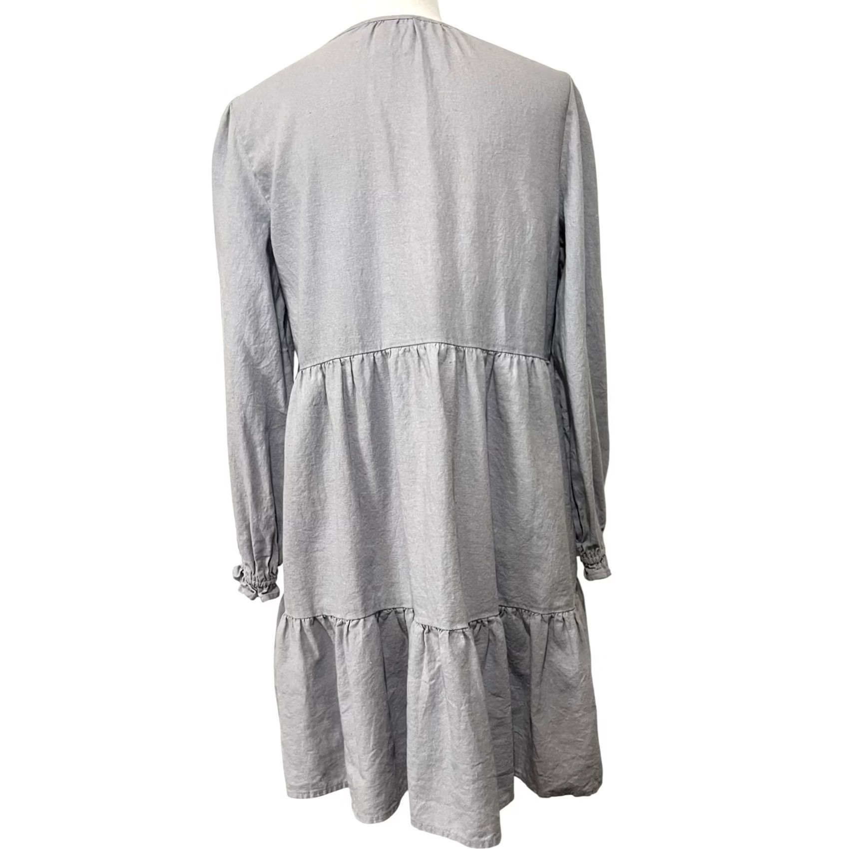 Cynthia Rowley Cynthia Rowley Dress Linen Blend Tiered Sleeveless Split Neck Women’s Sz Small Purple Knee Length Side? (Note: placeholder) Size S / US 4 / IT 40 - 2 Thumbnail
