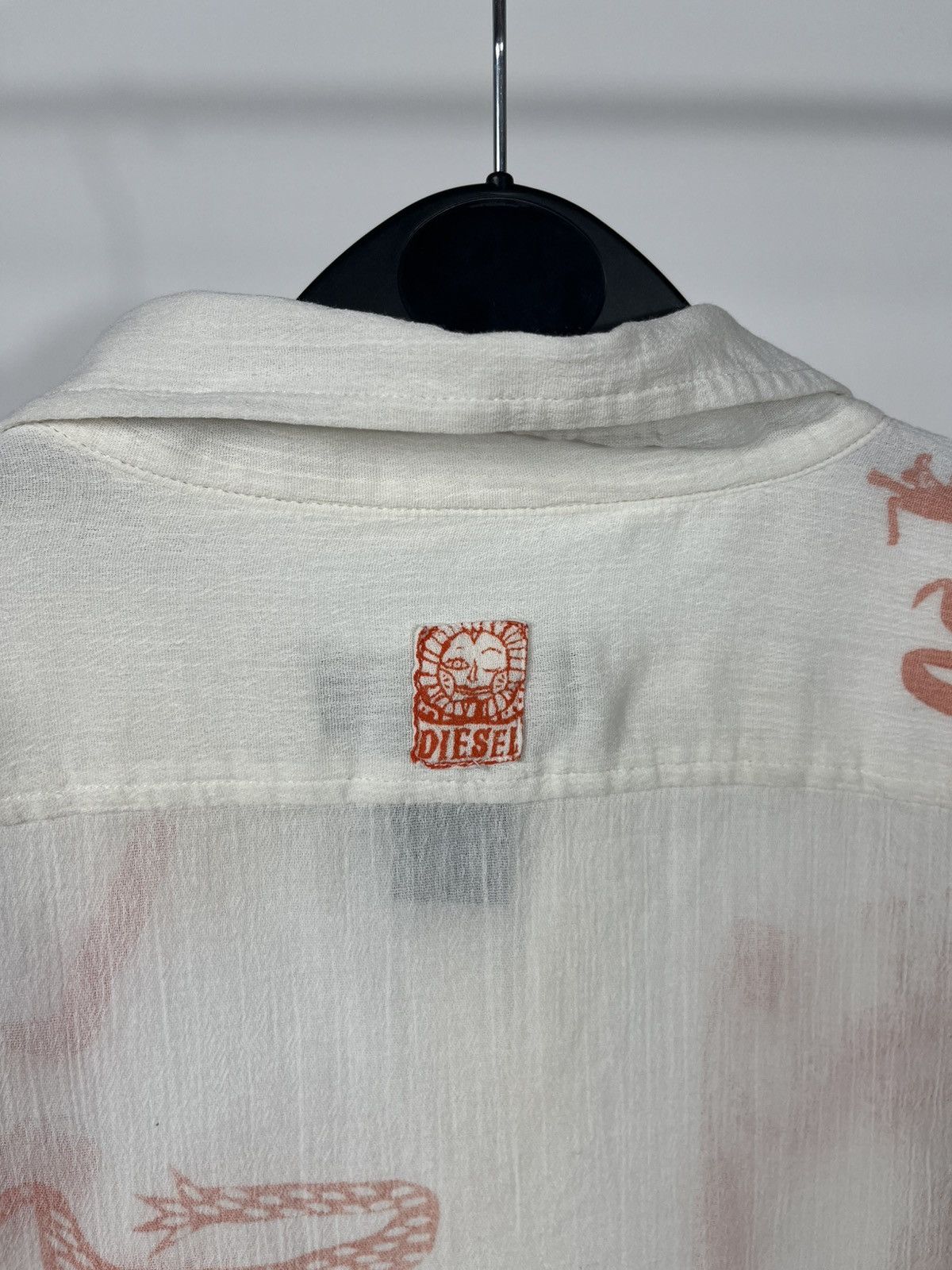 Diesel Diesel Lightweight Cotton Graphic Shirt White Pink Size L Size US L / EU 52-54 / 3 - 10 Thumbnail